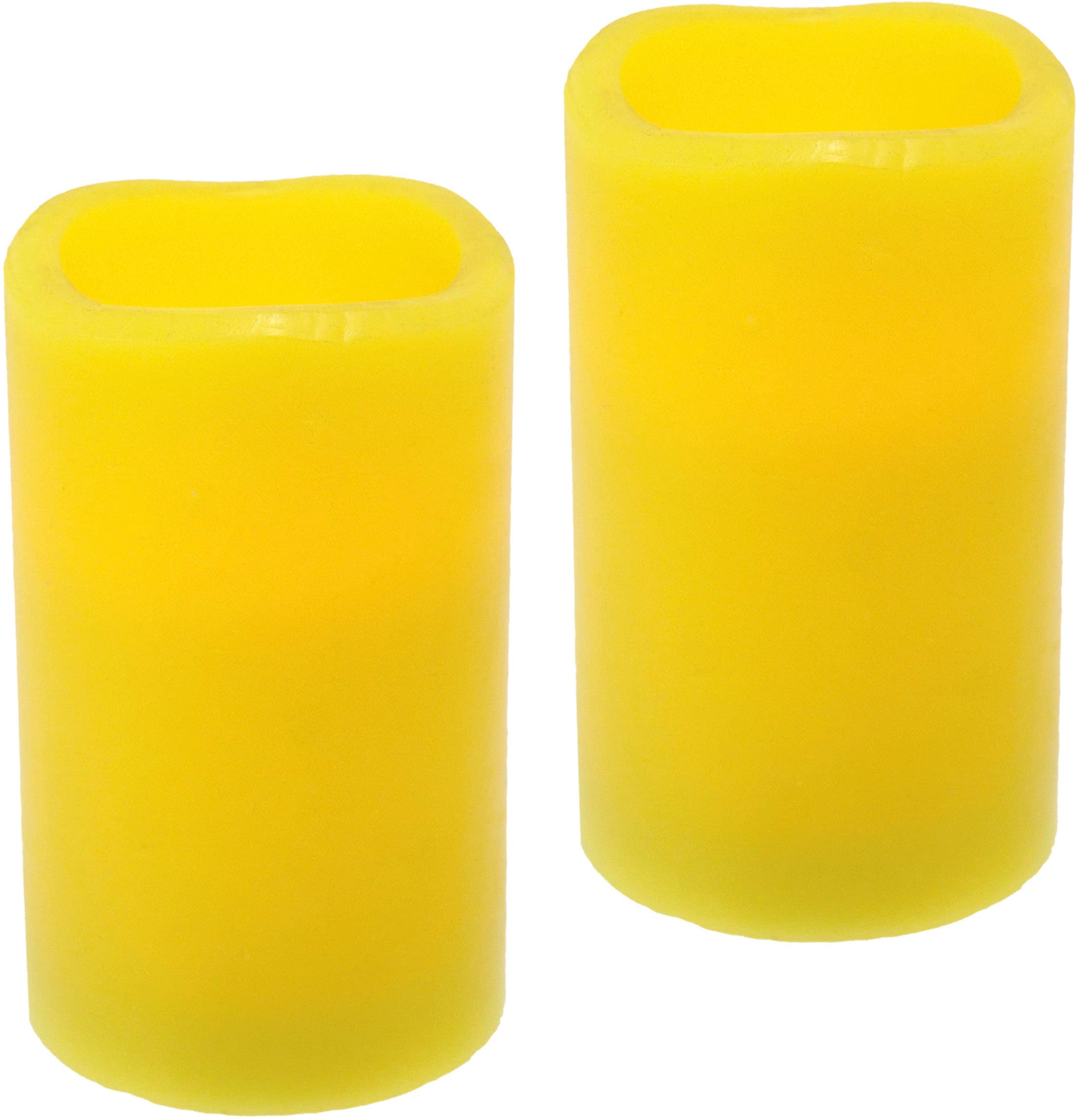 I.GE.A. LED-Kerze »LED-Kerzen Flackernd Warmweiss 2er Set Stumpenkerze Deko Valentinstag«, Romantische Dekoration Creme Echtwachs romantisch
