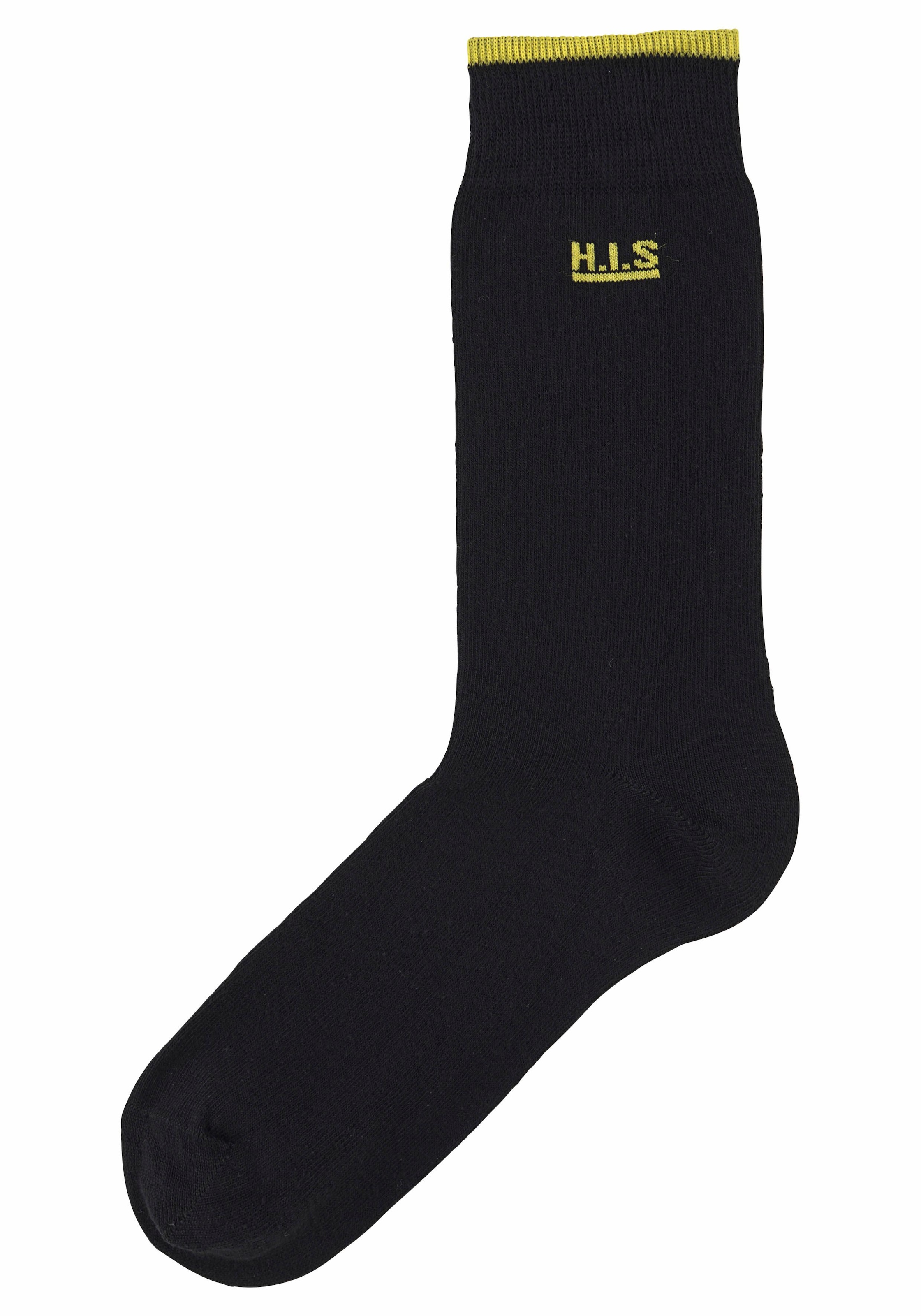 H.I.S Socken, (Packung, 7 Paar), mit farbigen Bündchen