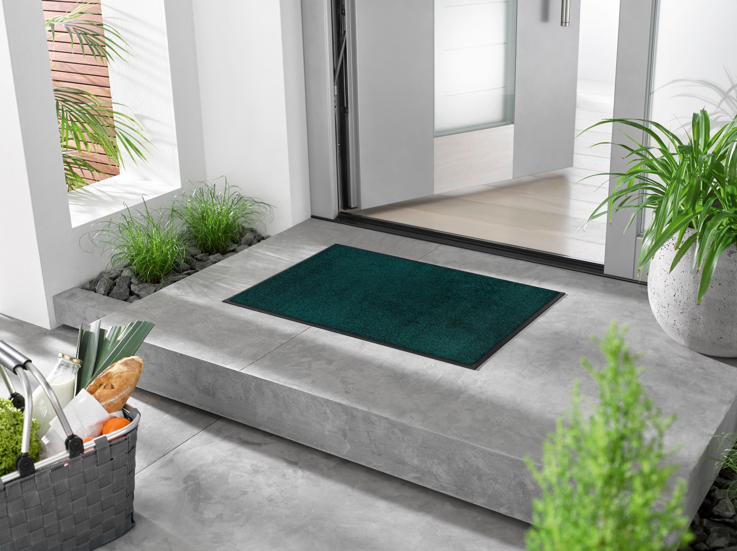 wash+dry by Kleen-Tex Fussmatte »Trend Uni, Schmutzfangmatte, waschbar«, rechteckig, 9 mm Höhe, rutschhemmend, In- und Outdoor geeignet, auch als Läufer erhältlich