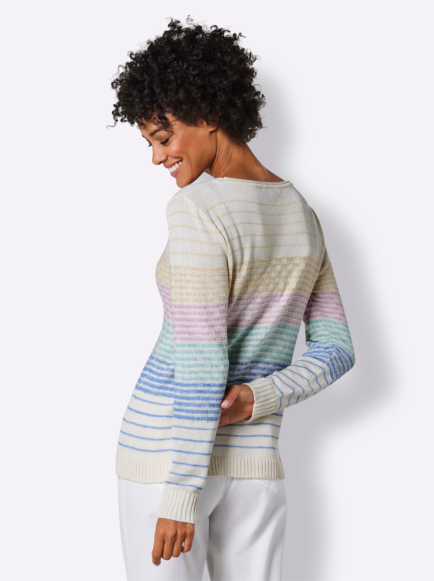 CREATION L PREMIUM Streifenpullover »Seiden-Kaschmir-Pullover«