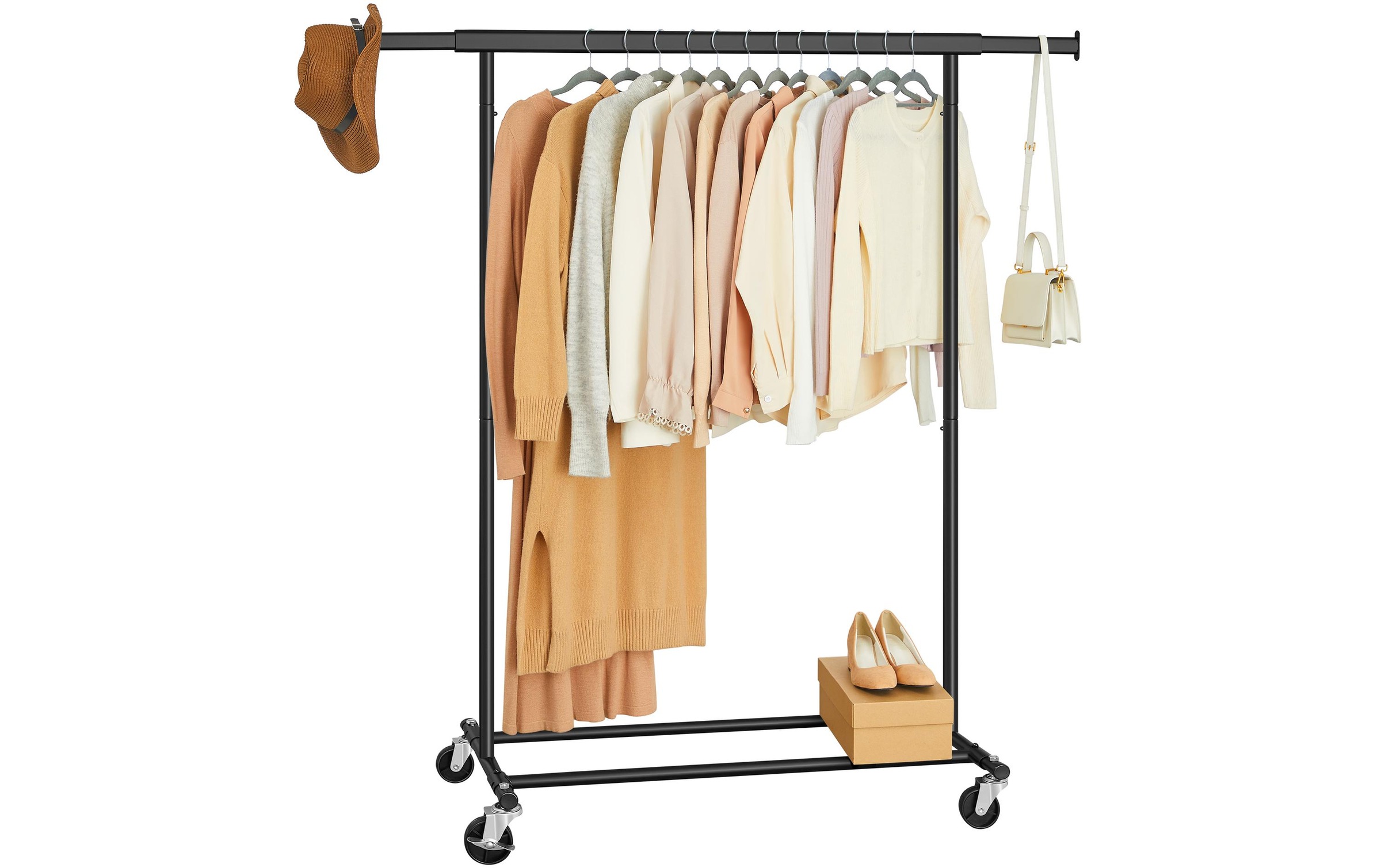 SONGMICS Garderobenständer »92 - 132cm, Schwarz«