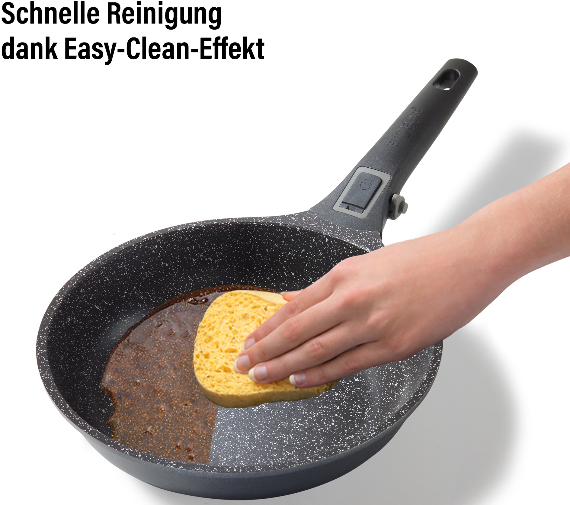 STONELINE Topf-Set »Imagination PLUS«, Aluminiumguss, (Set, 8 tlg., Bratentopf 24 cm, Kochtopf 20 cm, Stieltopf 18 cm, Bratpfanne 20/24 cm), abnahmbare Griffe, Induktion