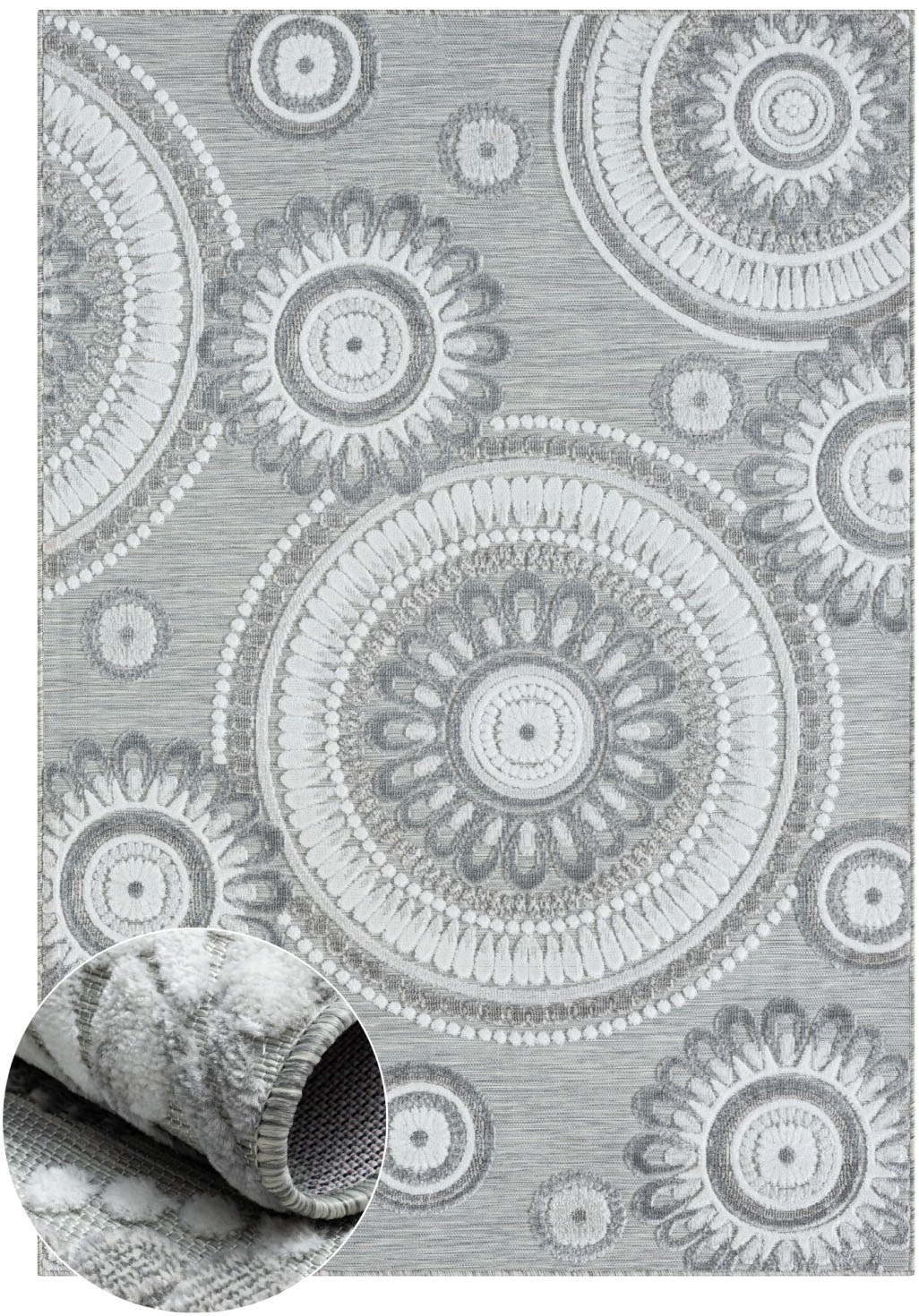 Myflair Möbel & Accessoires Teppich »Loop, LAGERRÄUMUNG!«, rechteckig, 8 mm Höhe, modernes Design, Hoch-Tief Effekt, Outdoor geeignet, Balkon, Terrasse