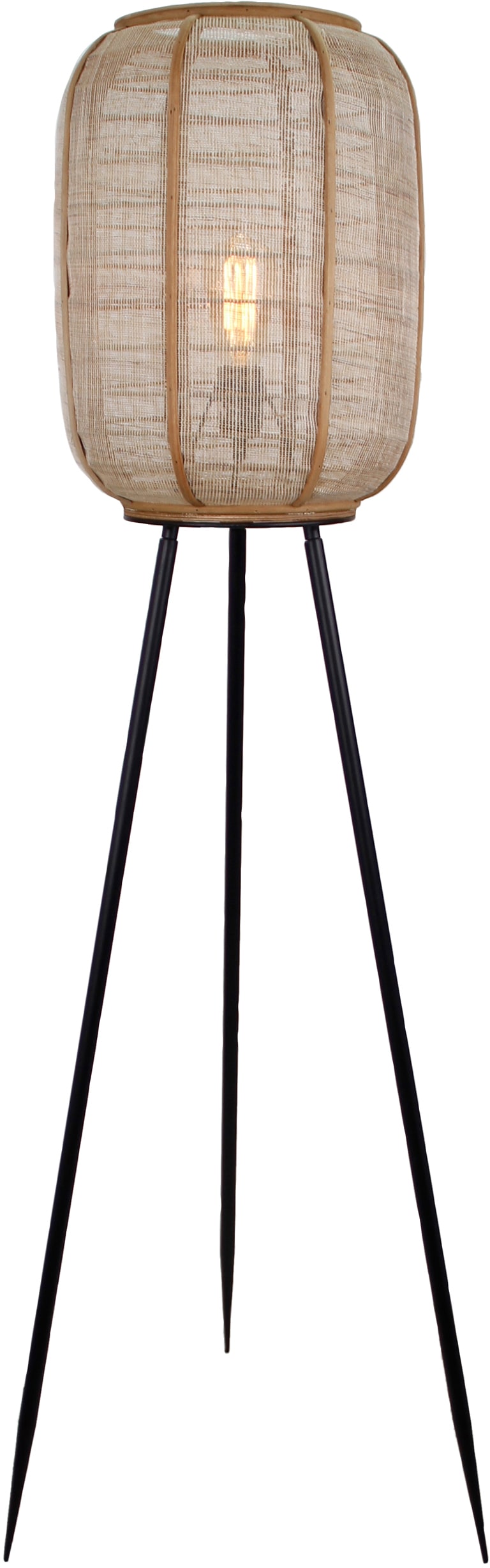 Home affaire Stehlampe Schirm Jelmoli-Versand 1,34m Holz bestellen Standleuchte dreibeinige mit flammig-flammig, aus Höhe, »Rouez«, online 1 | und Textil