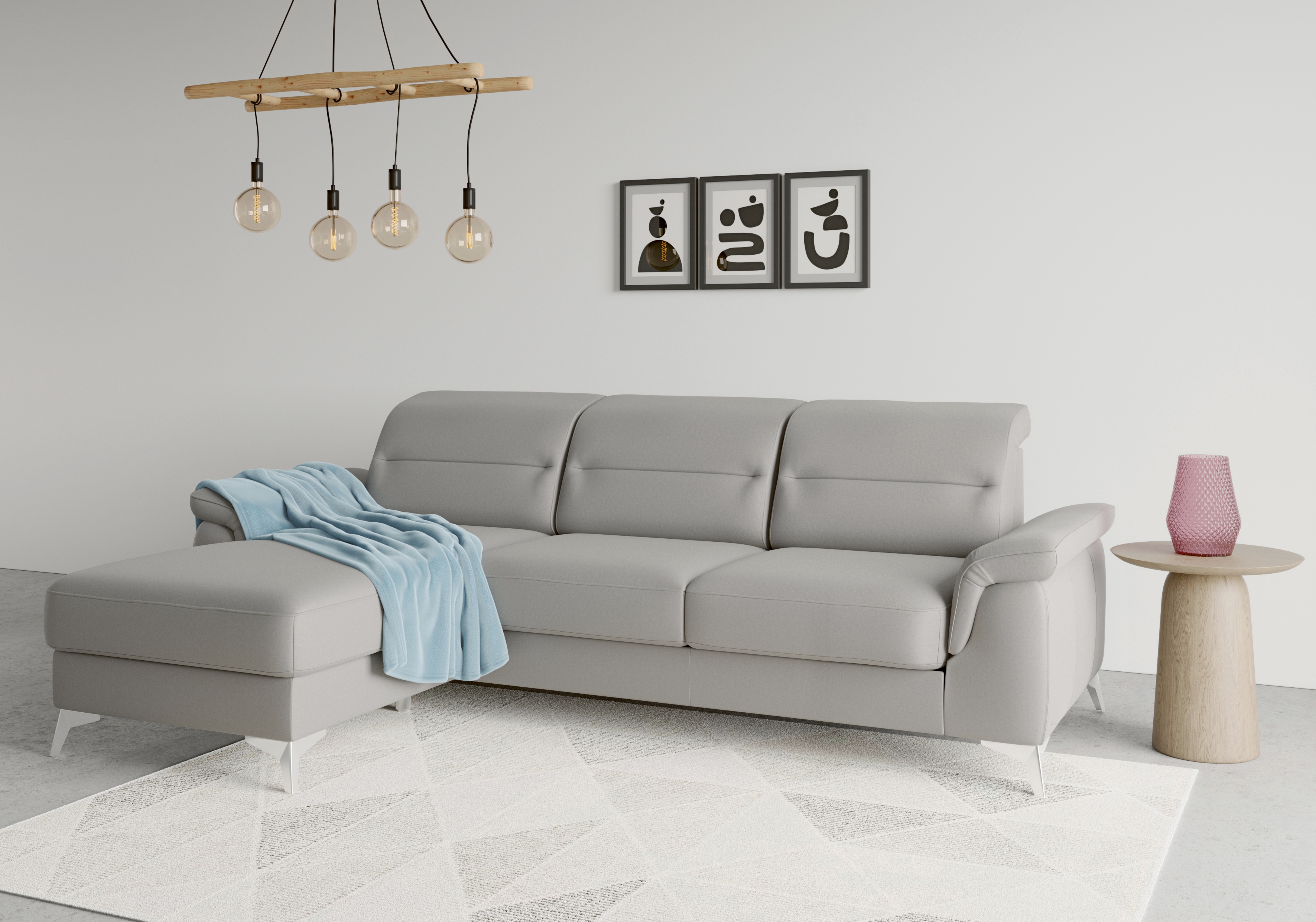 sit&more Ecksofa "Sinatra L-Form" mit Recamiere, optinal mit Kopfteilverstellung und Armteilfunktion