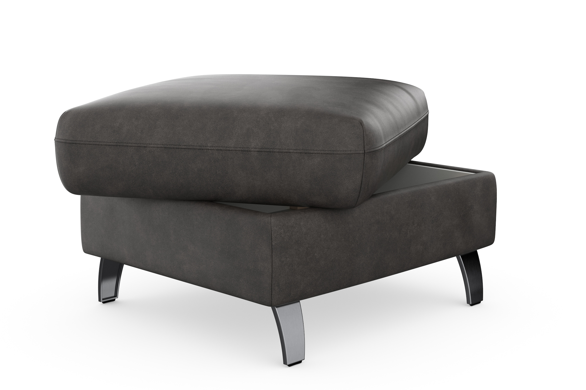 sit&more Stauraumhocker »Grenoble«, mit Stauraum und satinierten Füssen