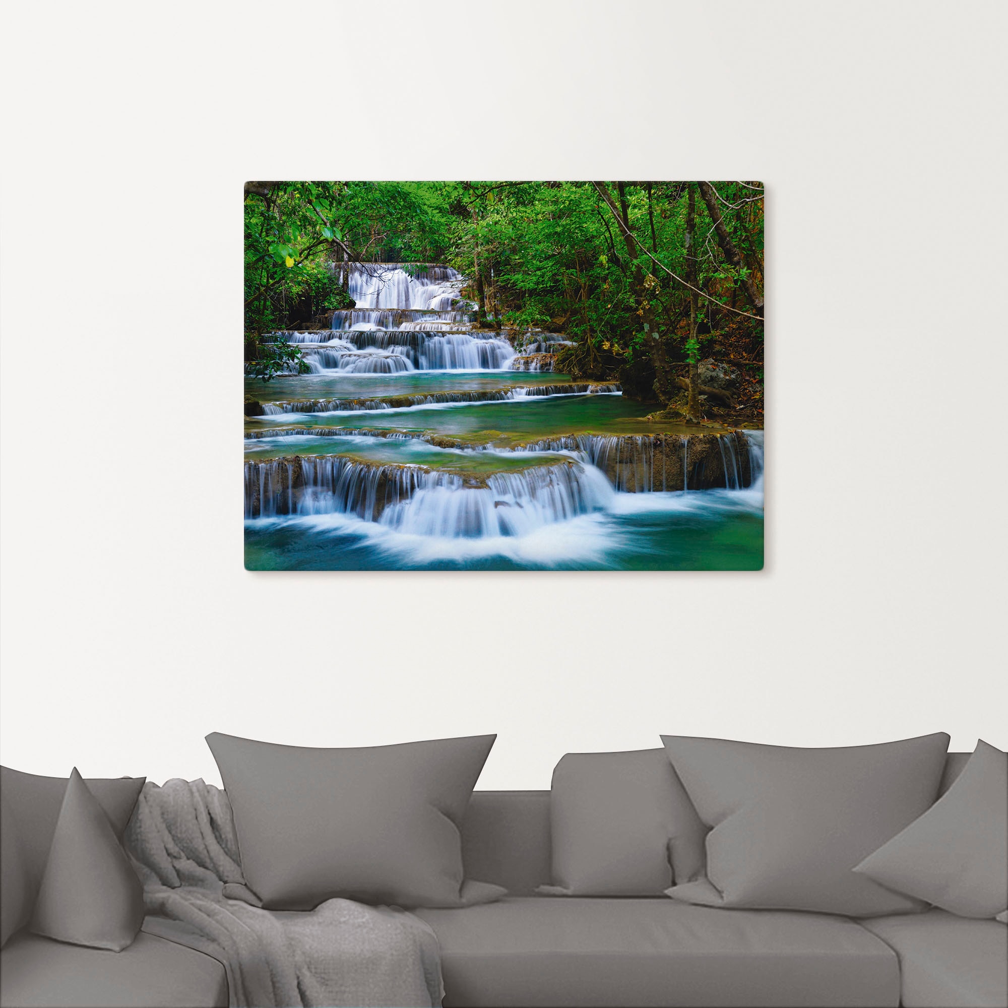 Artland Wandbild »Tiefen Wald Wasserfall«, Gewässer, (1 St.), als Leinwandbild, Poster, Wandaufkleber in verschied. Grössen