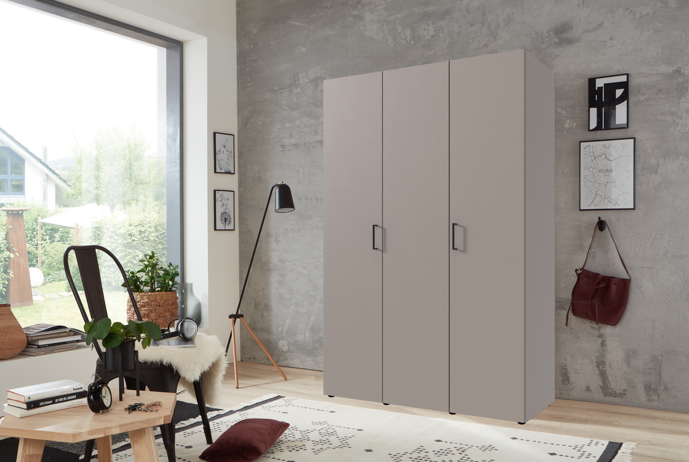 Wimex Kleiderschrank »Mugano,in 8 Breiten,3 Höhen,2 Tiefen, viele Farben, Made in Germany«, (in Basic oder Premium Ausstattung mit 2 weiteren Einlegeböden), mit langen oder kurzen Griffen aus Metall, mit oder ohne Spiegel
