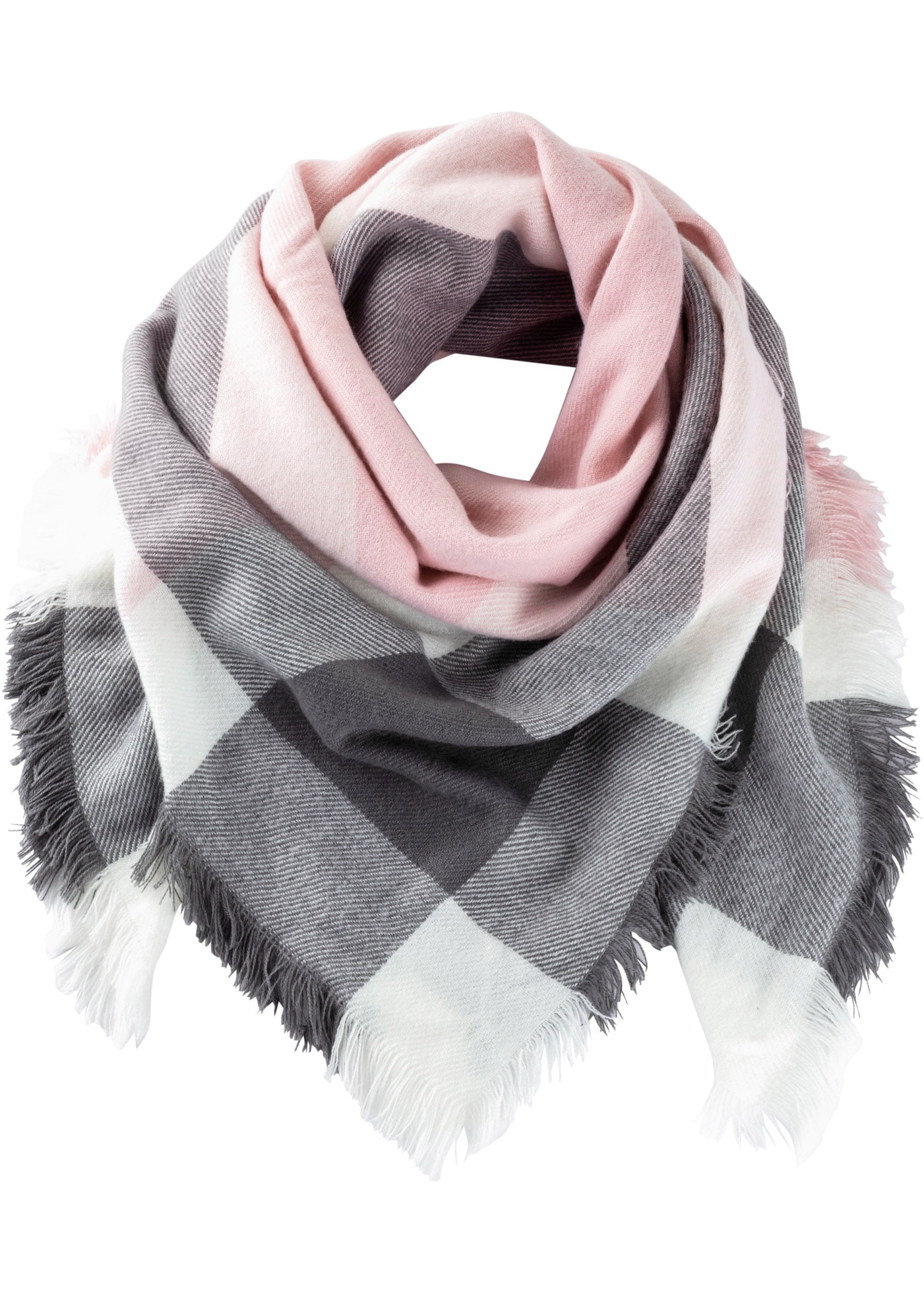 bonprix Halstuch aus Polyacryl und Polyester, mehrfarbig, mit Fransen