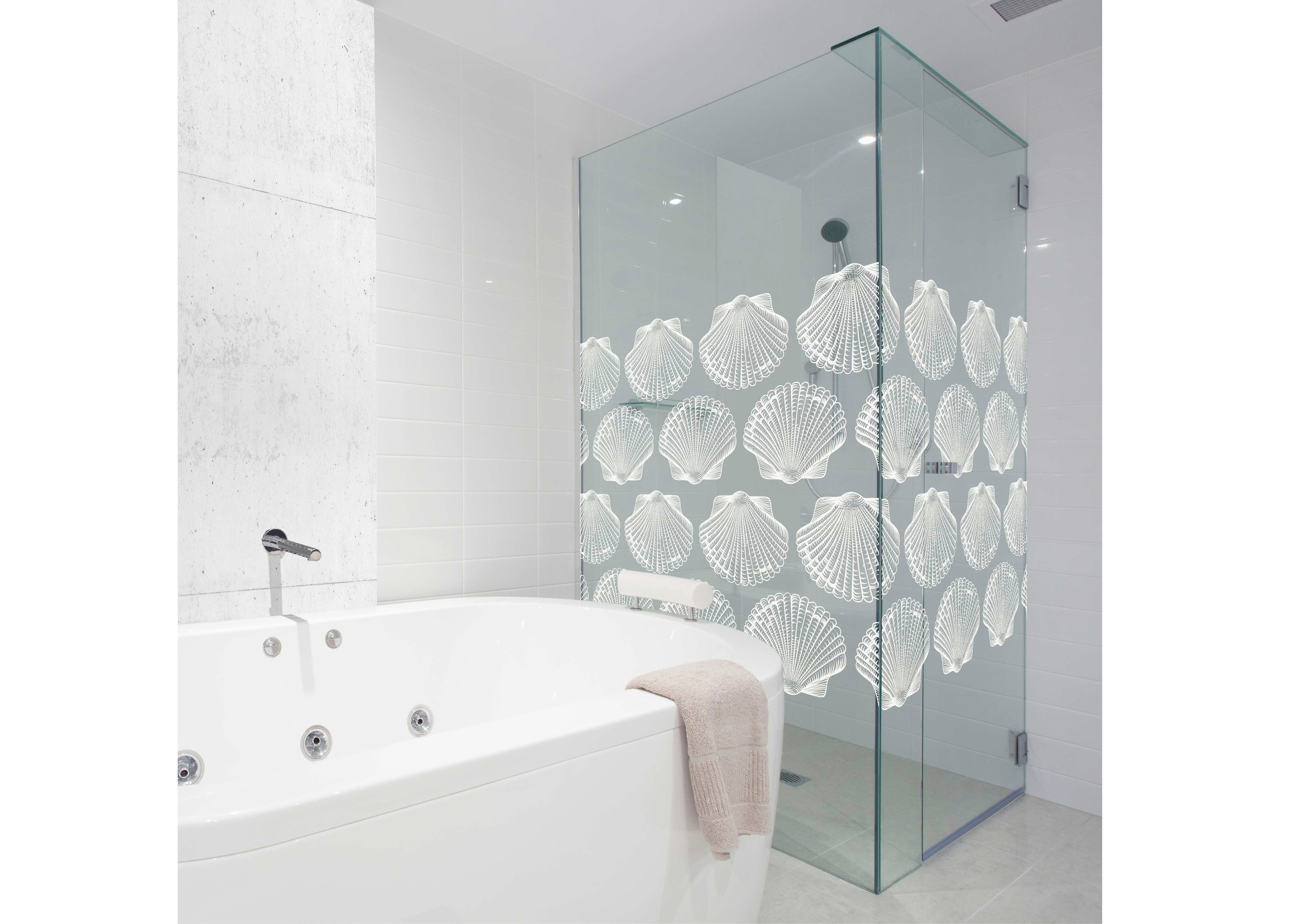 MySpotti Fensterfolie »Look Shells white«, halbtransparent, glattstatisch haftend, 90 x 100 cm, statisch haftend
