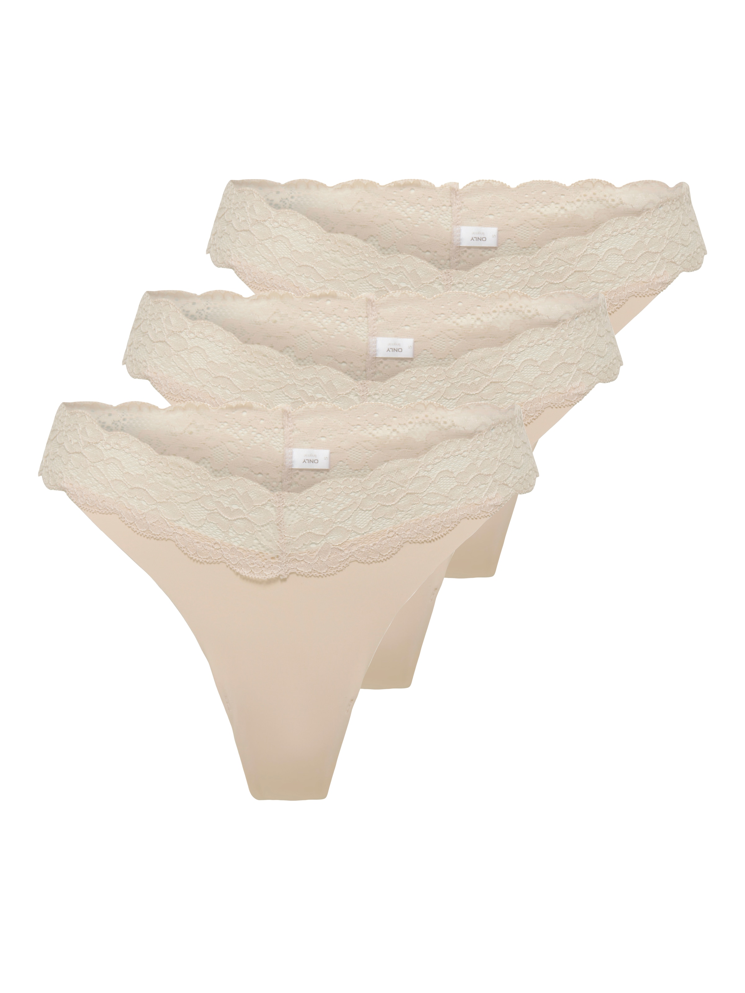ONLY Tanga »ONLCHLOE LACE S.S THONG 3-PACK ACC« Packung, 3 Stk.