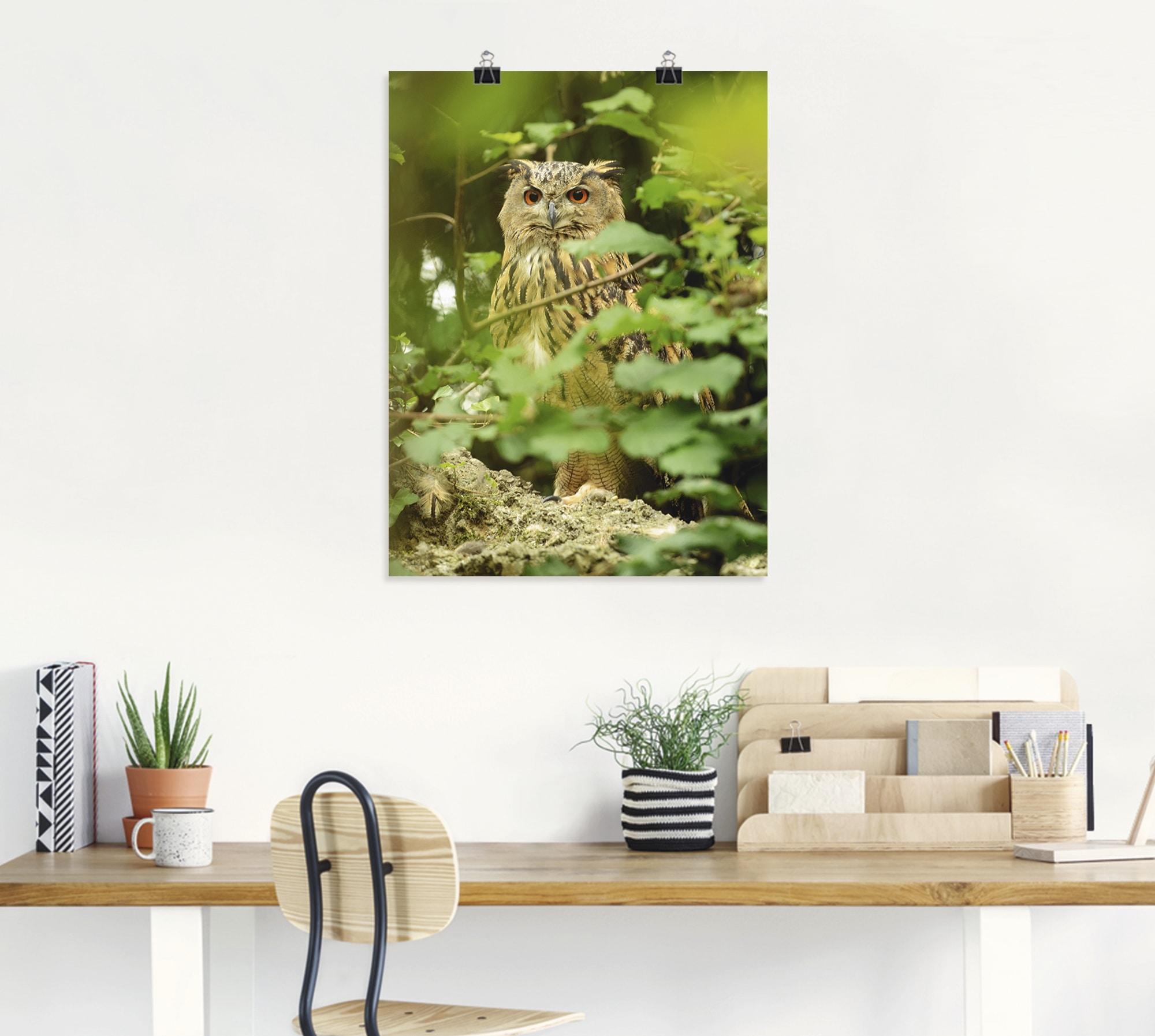 Artland Wandbild »Vogel Uhu«, Vögel, (1 St.), als Leinwandbild, Poster in verschied. Grössen