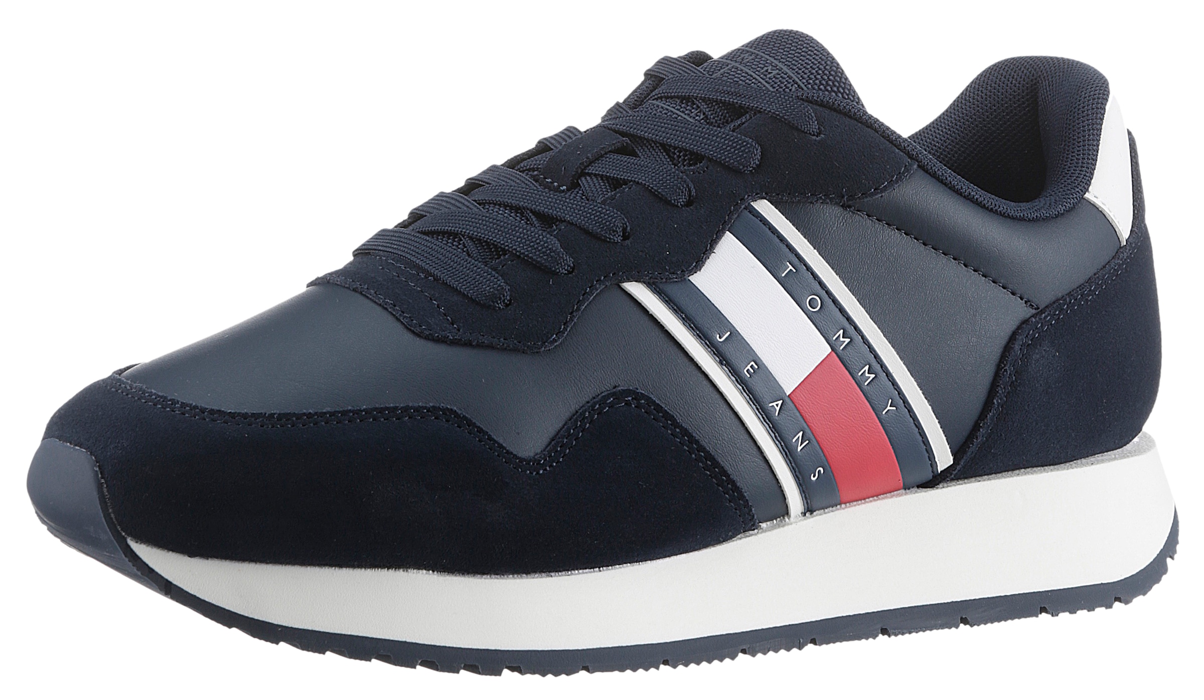 Tommy Jeans Sneaker »TJM MODERN RUNNER«, Freizeitschuh, Halbschuh, Schnürschuh mit seitlicher Logoflagge