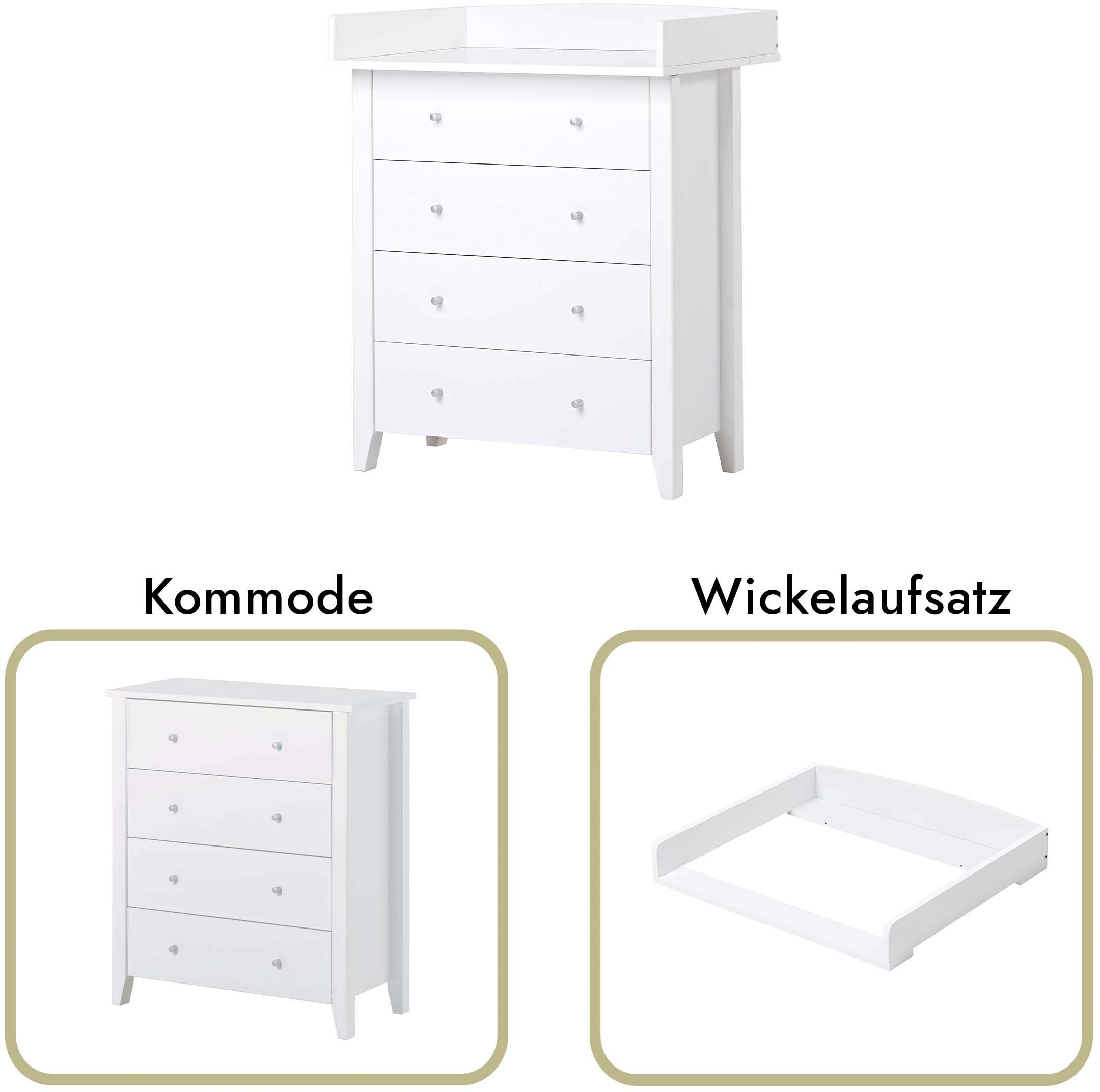 Hoppekids Wickelkommode »CHRISTIAN«, Wickelaufsatz abnehmbar, 84 cm