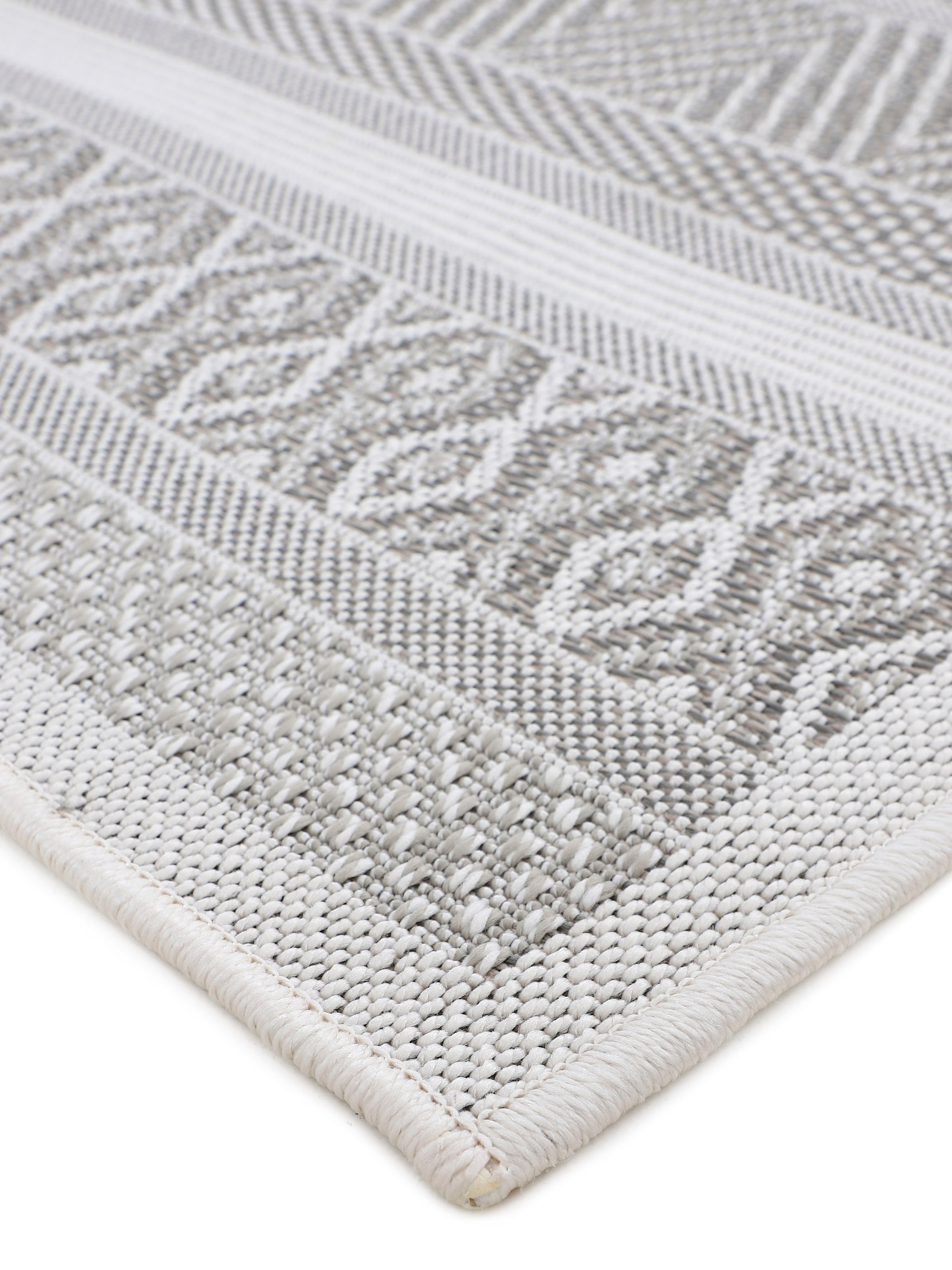 carpetfine Läufer »Boho 101«, rechteckig, 4 mm Höhe, robustes Flachgewebe, Sisal Optik, UV-beständig, Aussenbereich
