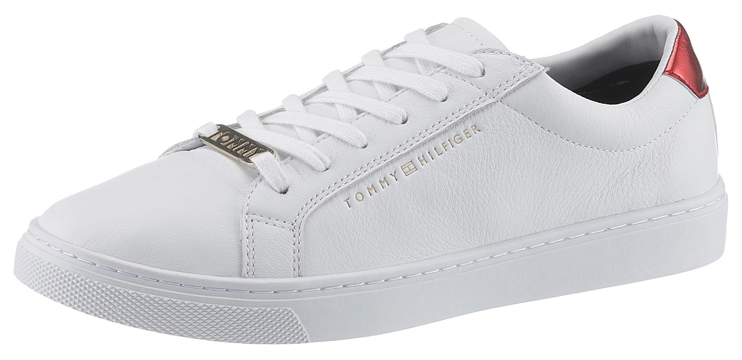 Tommy Hilfiger Sneaker »ESSENTIAL SNEAKER«, Tommy Hilfiger Schriftzug aussen, Freizeitschuh, Halbschuh, Schnürschuh