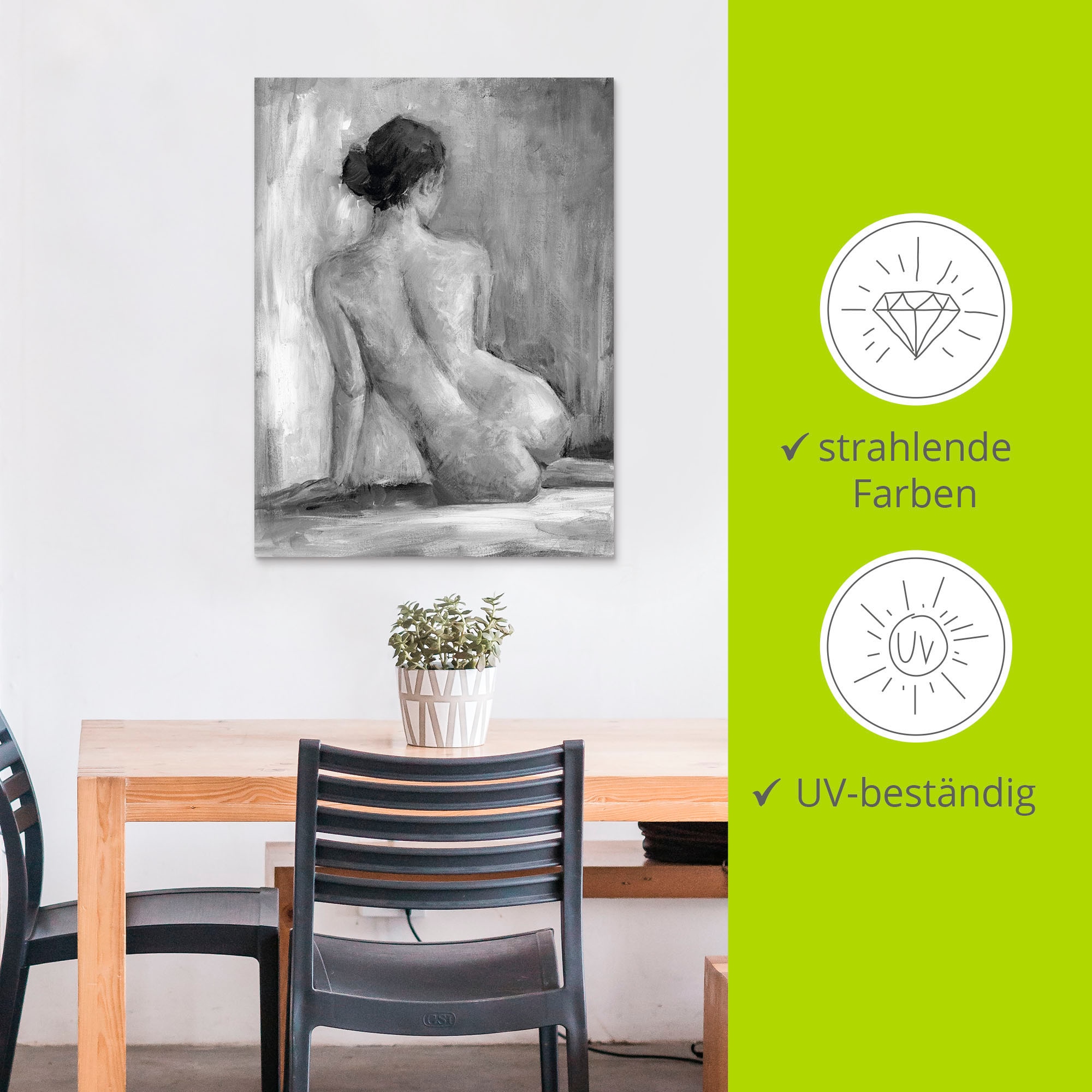 Artland Wandbild »Figur in schwarz & weiss I«, Frau, (1 St.), als Alubild, Outdoorbild, Leinwandbild, Poster, Wandaufkleber