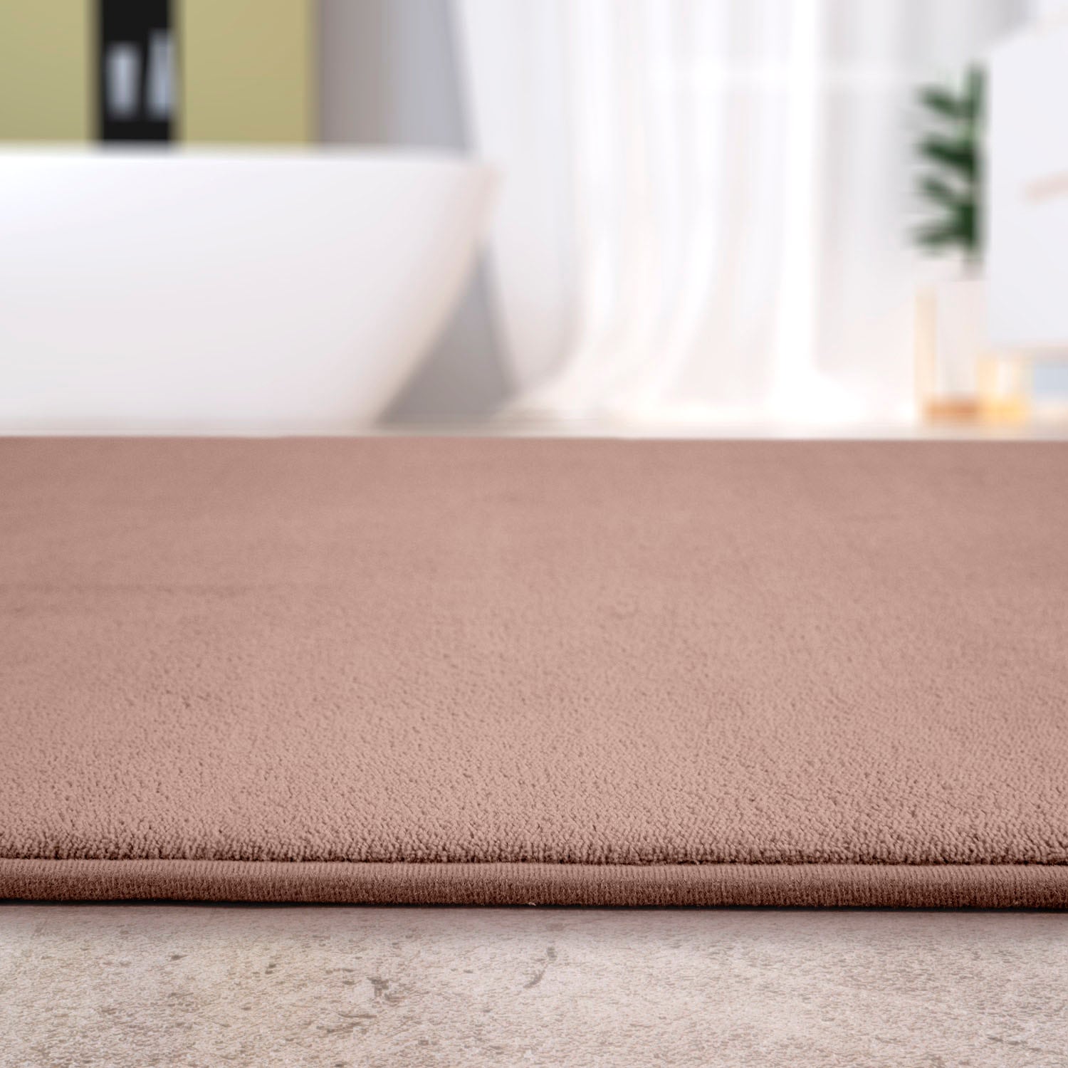 Paco Home Badematte »Corby 255, Memory-Schaum Effekt«, rutschhemmend beschichtet, fussbodenheizungsgeeignet, Badteppich, Uni Farben