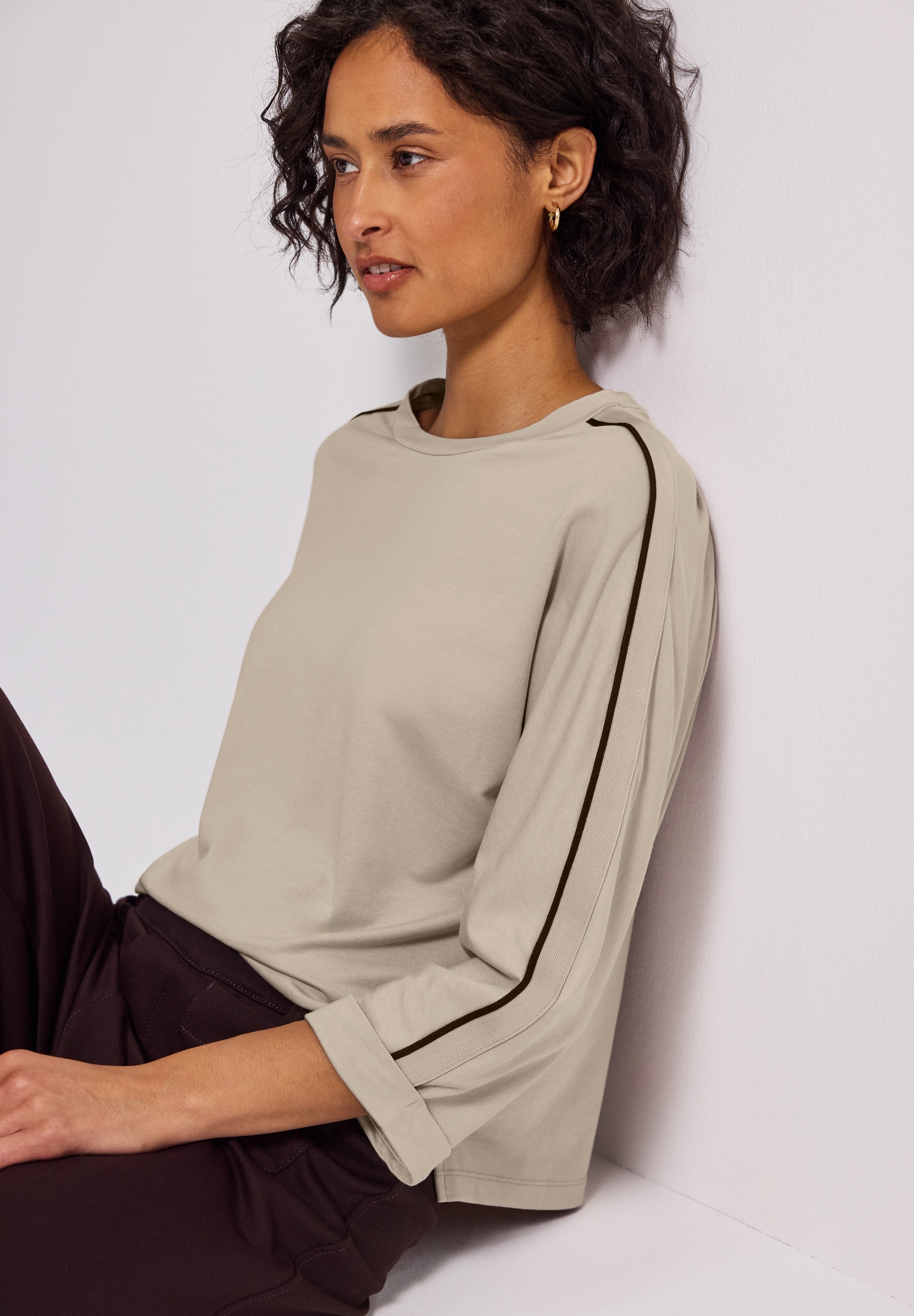 STREET ONE 3/4-Arm-Shirt, mit Galonstreifen