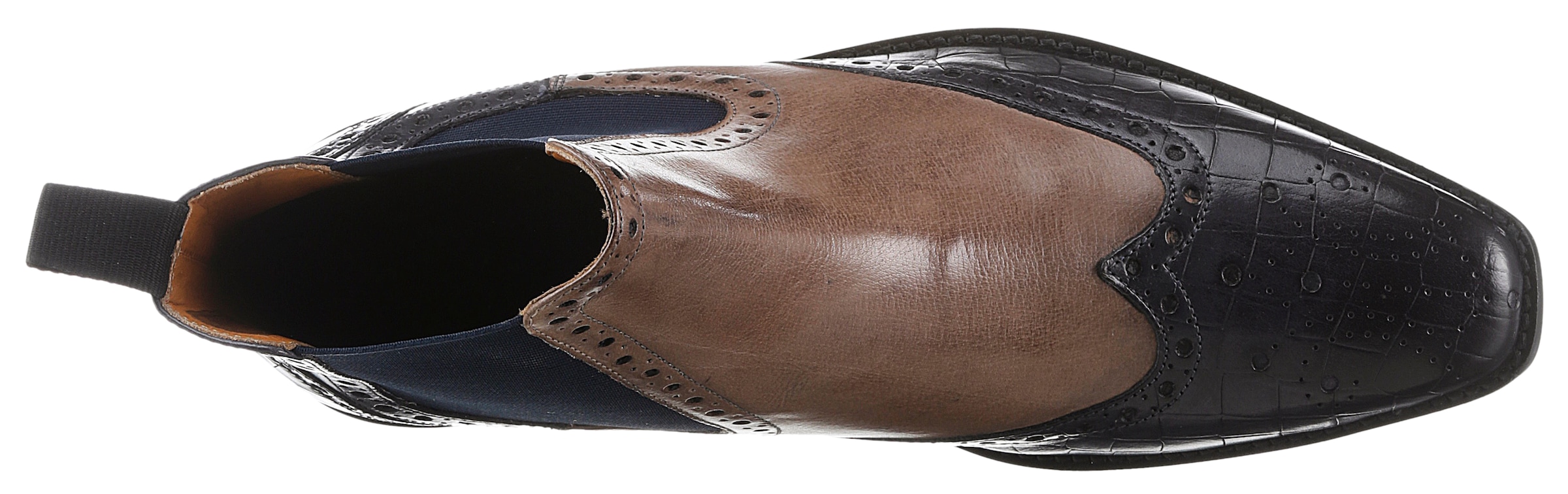 Melvin & Hamilton Chelseaboots »Martin 5 - vegetabil gegerbt«, Budapester, Anzugschuh, Business Schuh mit feiner Lochung