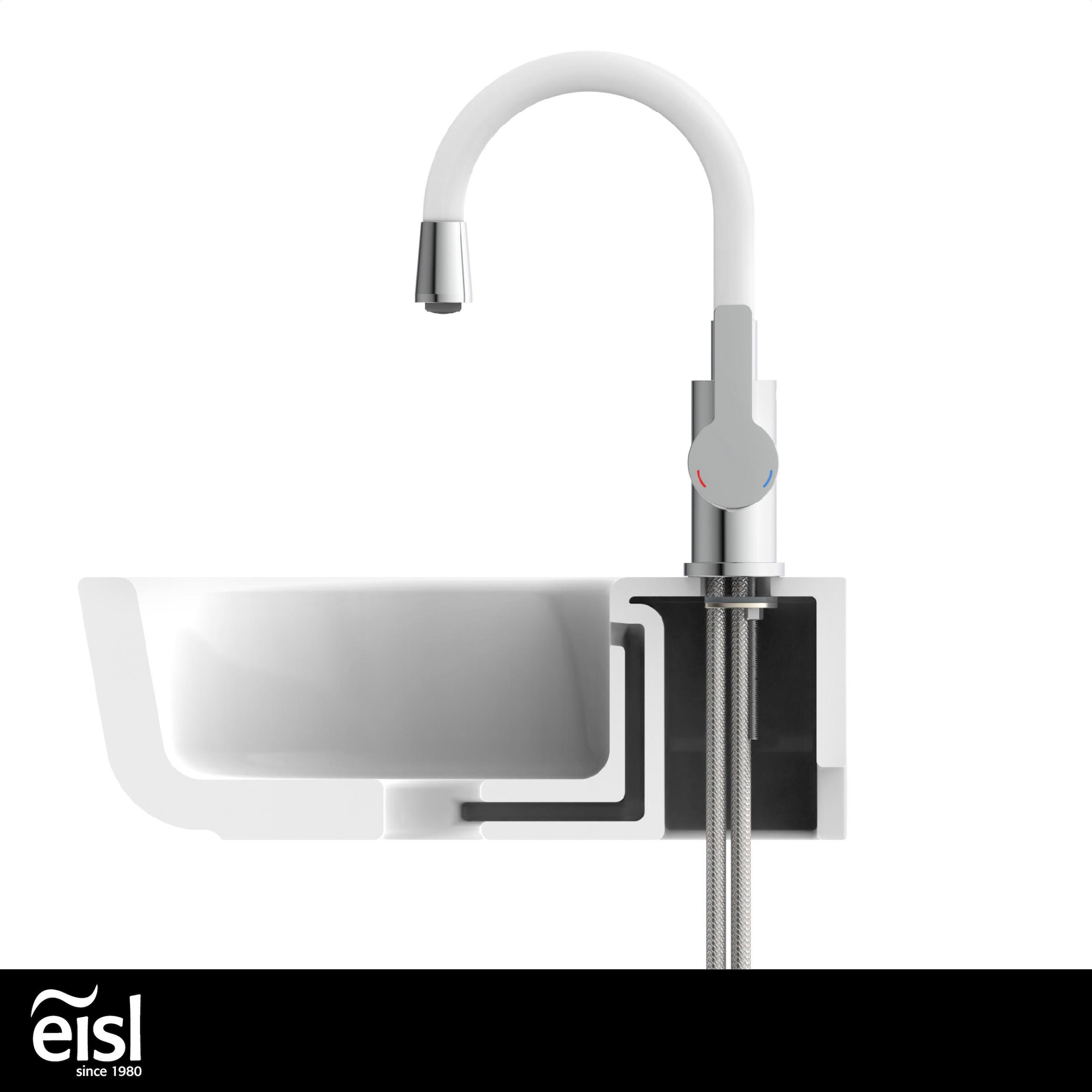 Eisl Waschtischarmatur »Flexo«, energiesparender Wasserhahn, Mischbatterie Waschbecken, in Weiss/Chrom