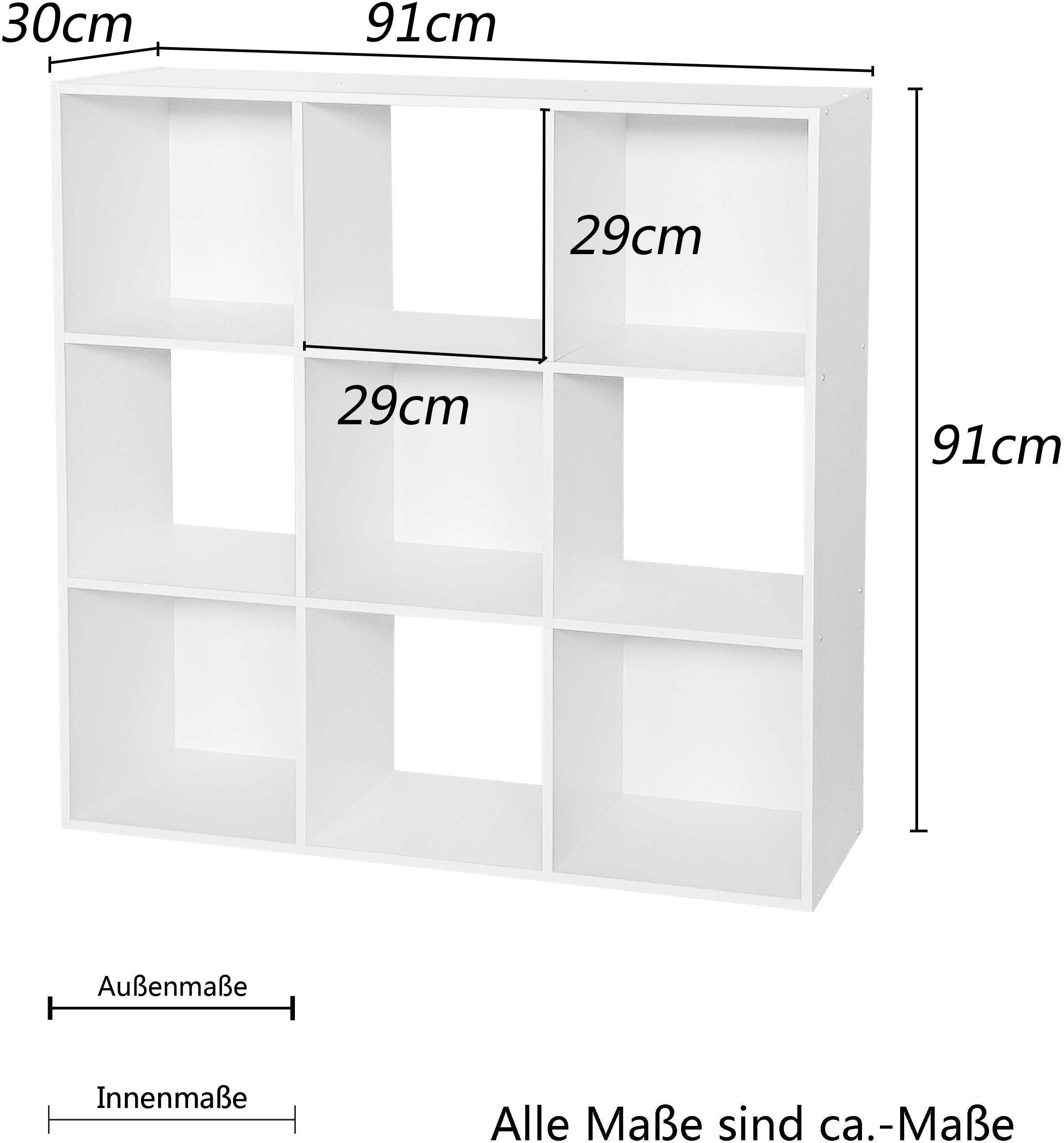 INOSIGN Aktenregal »Nahuel«, Bücherregal, Würfelregal im modernen Design, B 91 x H 91 cm