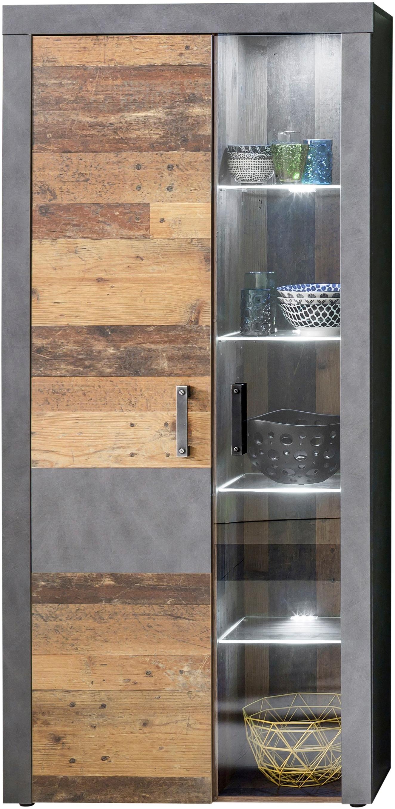 online Vitrine »Ilana«, | Jelmoli-Versand INOSIGN Industrial bestellen optional Style, moderner Beleuchtung