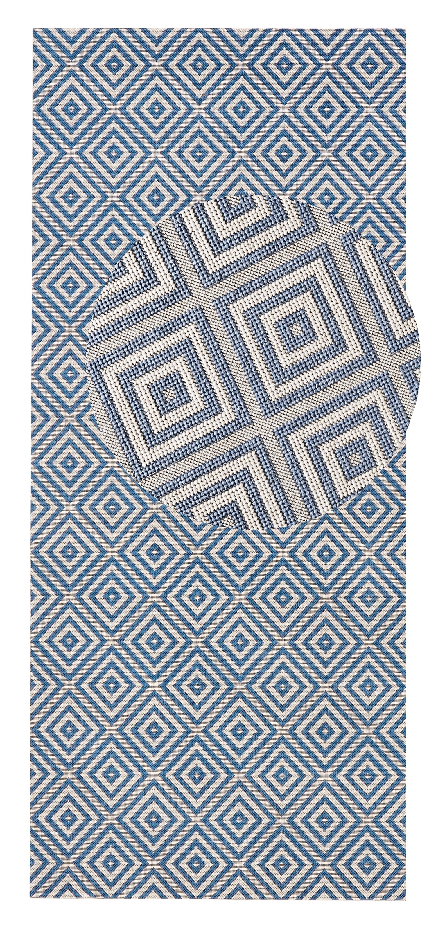 NORTHRUGS Teppich »Karo«, rechteckig, 8 mm Höhe, In- & Outdoor, Läufer, Wetterfest, Raute, Balkon, Garten, Flur