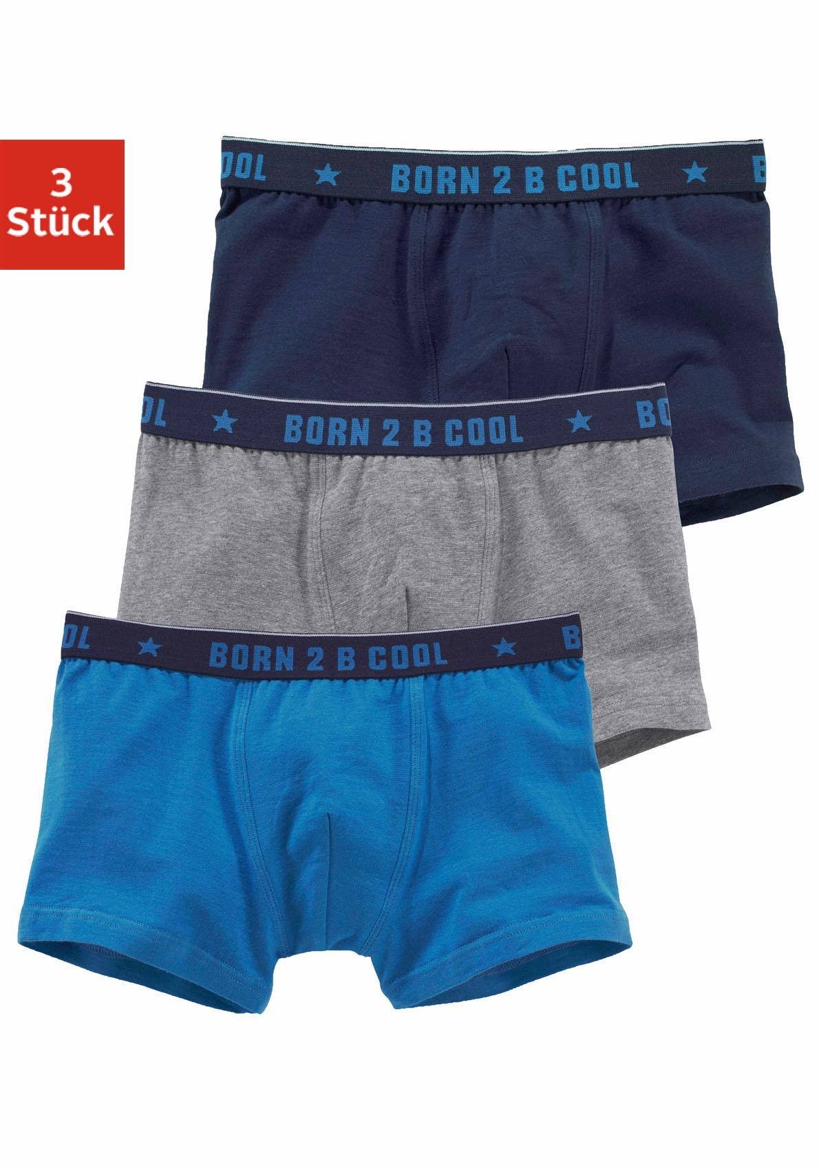 AUTHENTIC UNDERWEAR Boxer, (Packung, 3 St.), mit "BORN 2 B COOL" Bund