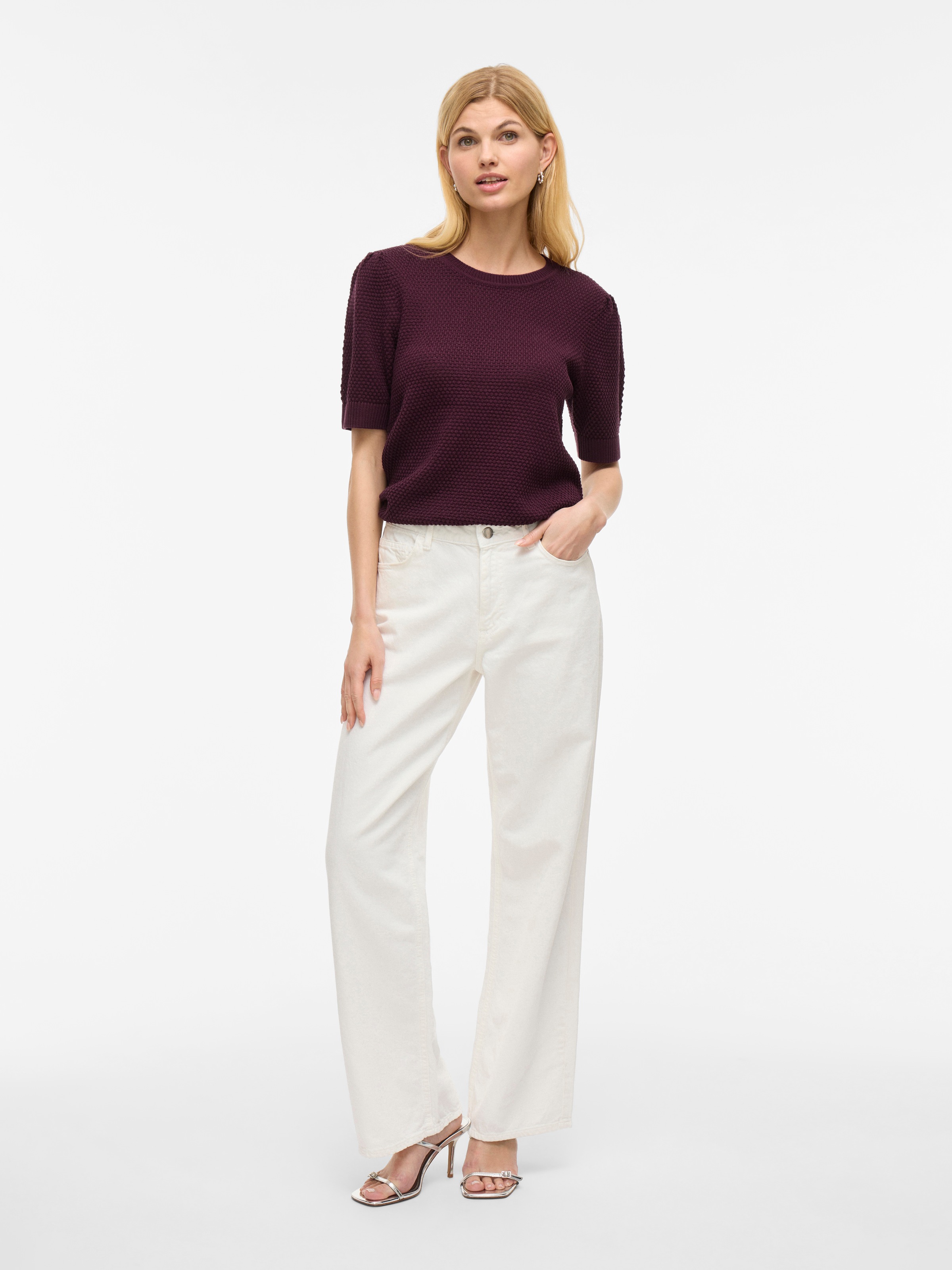 Vila Kurzarmpullover »VIDALO O-NECK S/S KNIT TOP - NOOS«