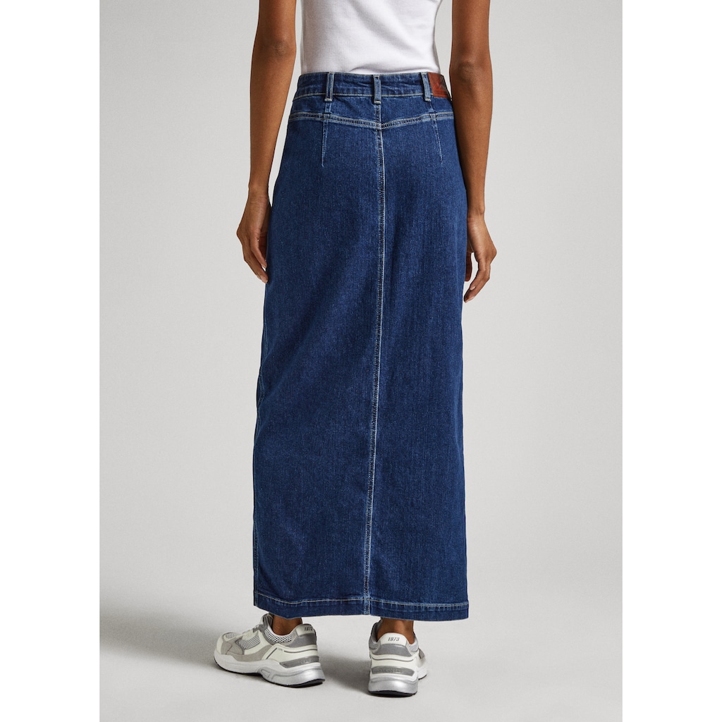 Pepe Jeans Jeansrock »MIDI SKIRT«, mit Knopfleiste und Schlitz