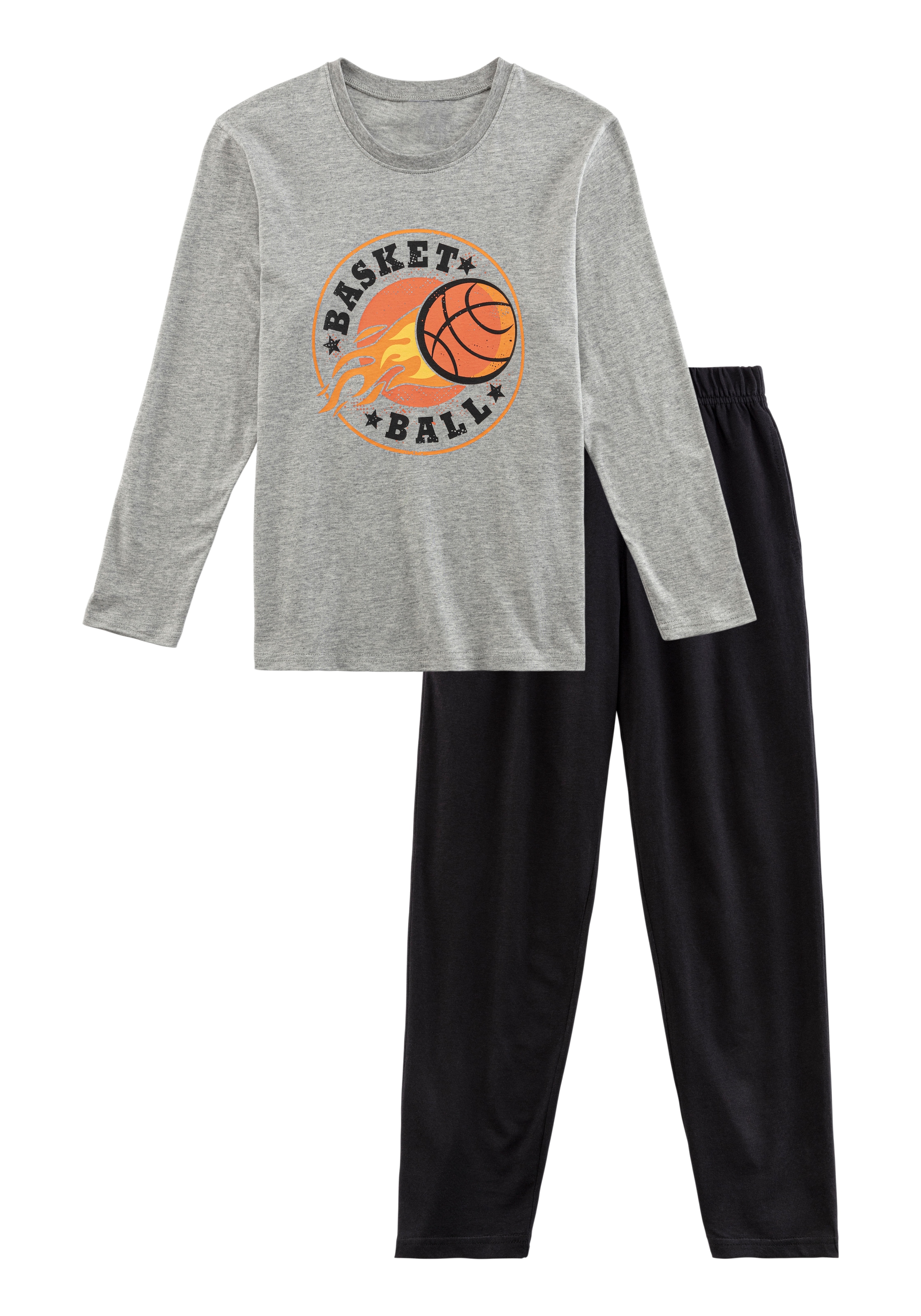 AUTHENTIC LE JOGGER Pyjama, (2 tlg., 1 Stück), mit Basketball-Aufdruck