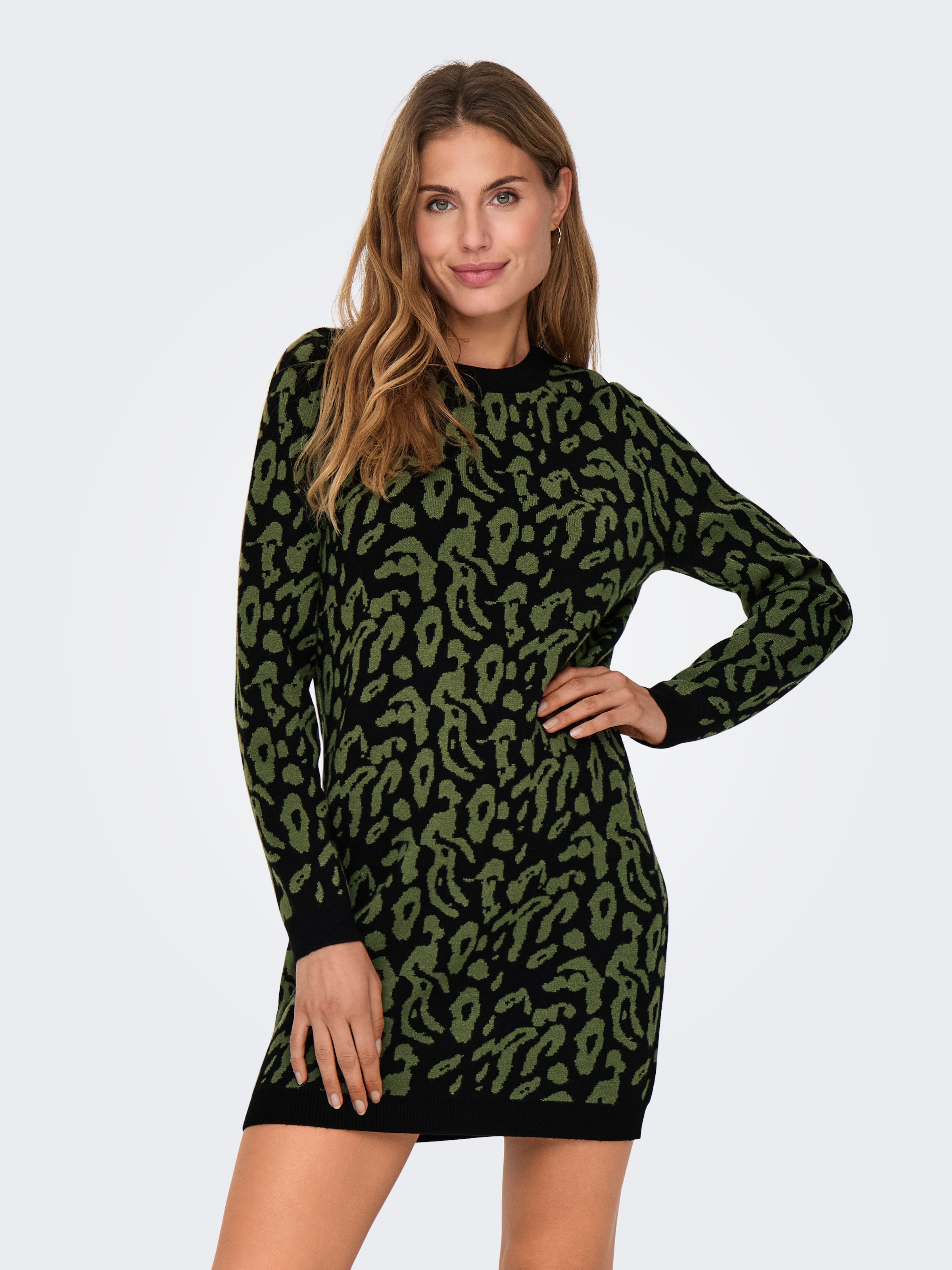 ONLY Strickkleid »ONLJENNI LS ANIMAL DRESS EX KNT«