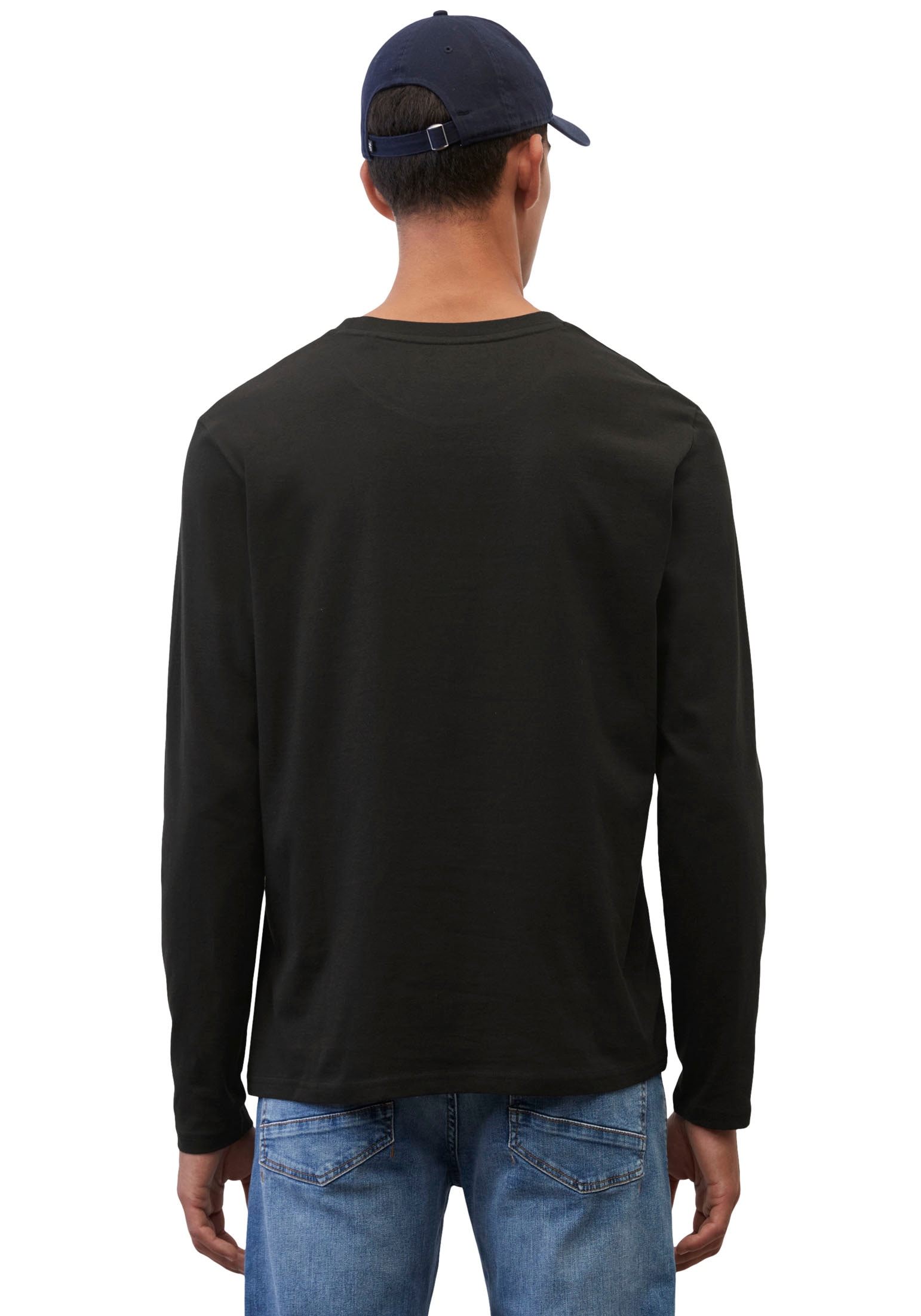 Marc O'Polo Langarmshirt mit dezentem Logo-Print vorne