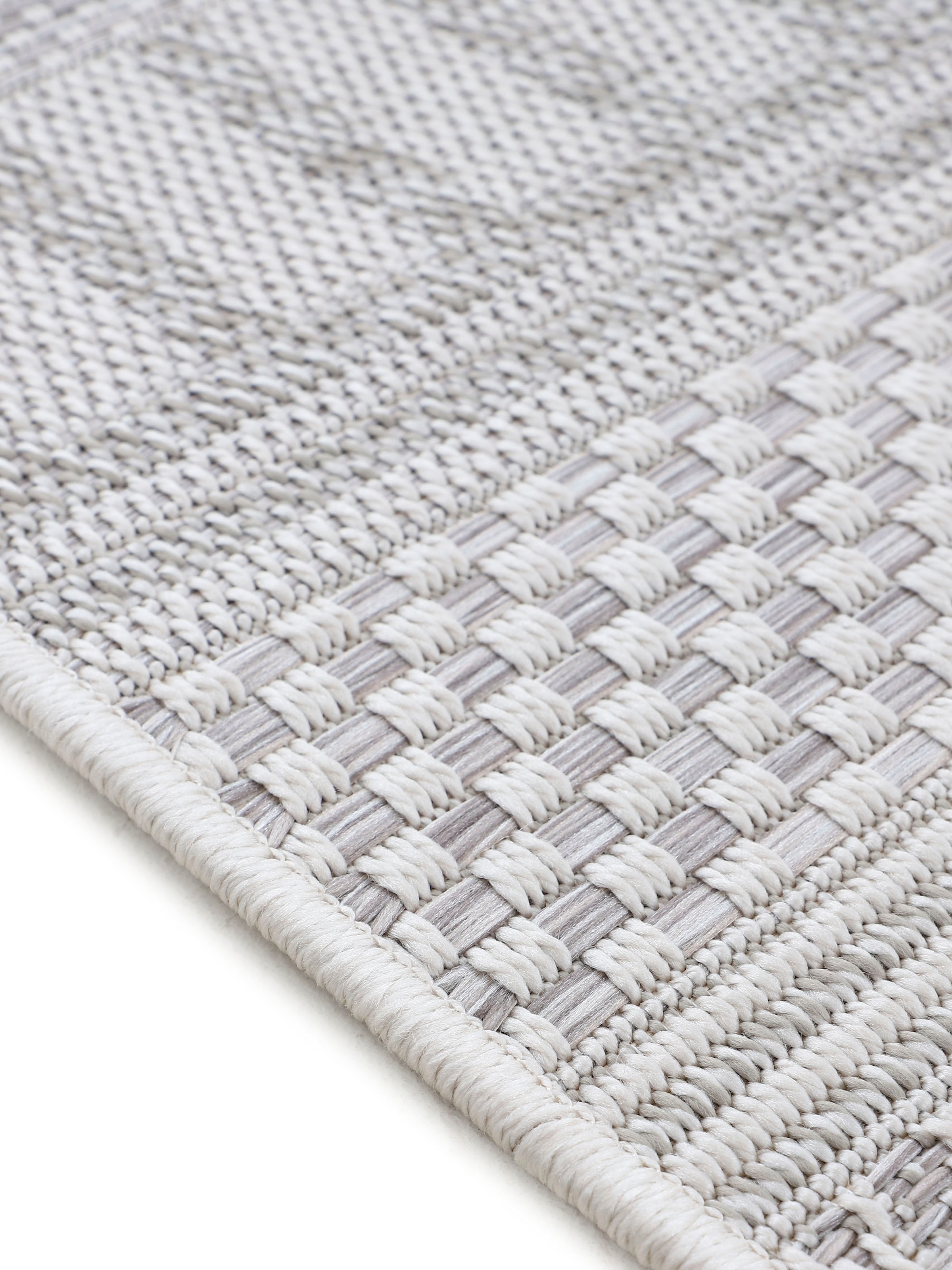 carpetfine Teppich »Boho 100«, rund, 4 mm Höhe, robustes Flachgewebe, Sisal Optik, UV-beständig, Aussenbereich