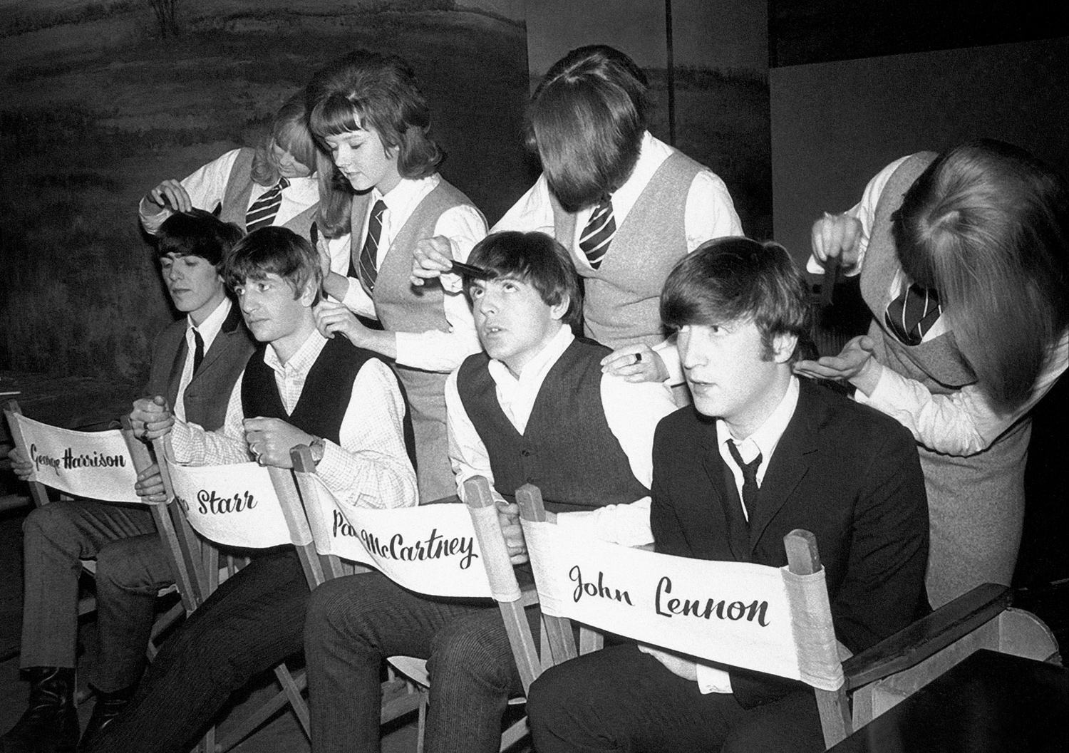 queence Acrylglasbild »The Beatles«, Schwarz-Weiss-Mann-Stars-Foto, Fine Art-Print in Galeriequalität