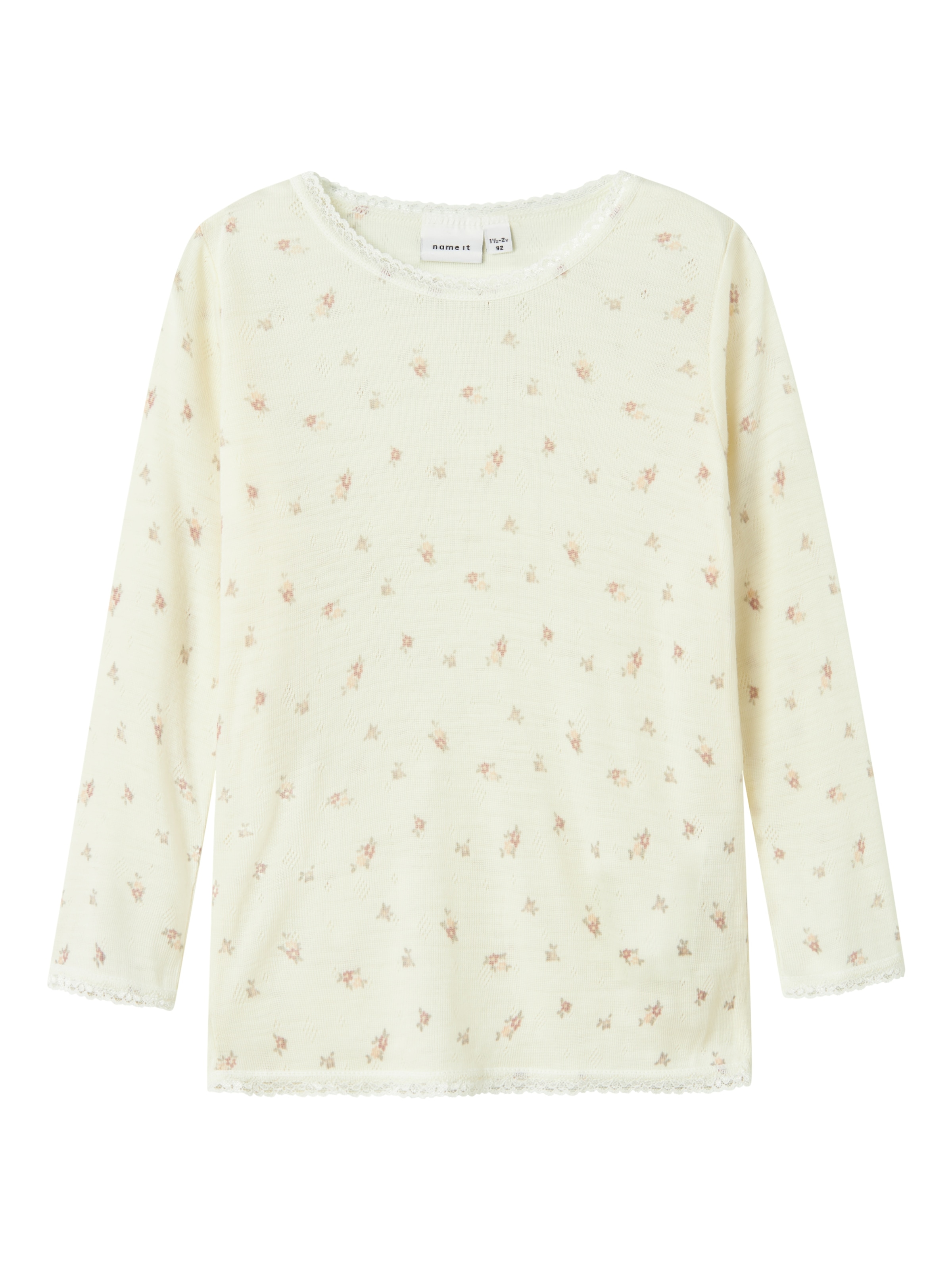 Name It Langarmshirt »NMFWANG WOOL NEEDLE LS TOP NOOS«, aus reiner Merinowolle