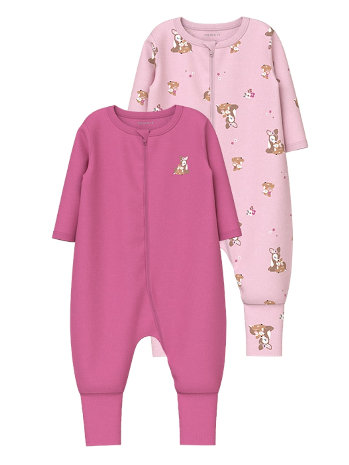 Name It Schlafanzug »NBFNIGHTSUIT 2P ZIP FF ROSE DEER NOOS«, (Packung, 2 tlg.)