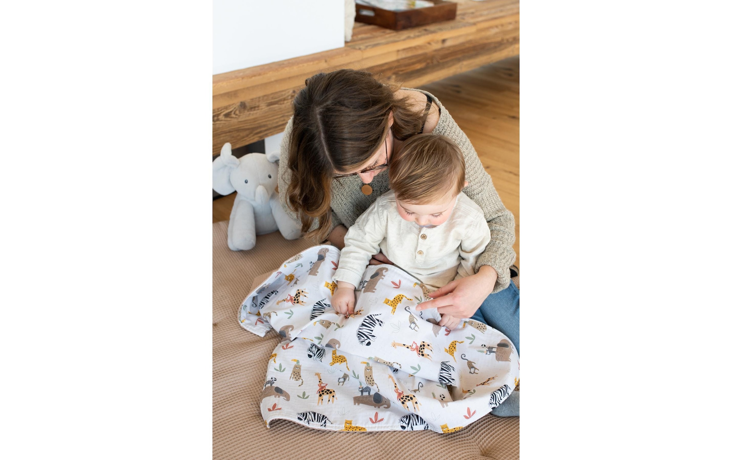 Babydecke »Ullenboom Waffelpiqué Sand Savanne 70 x 100 cm«