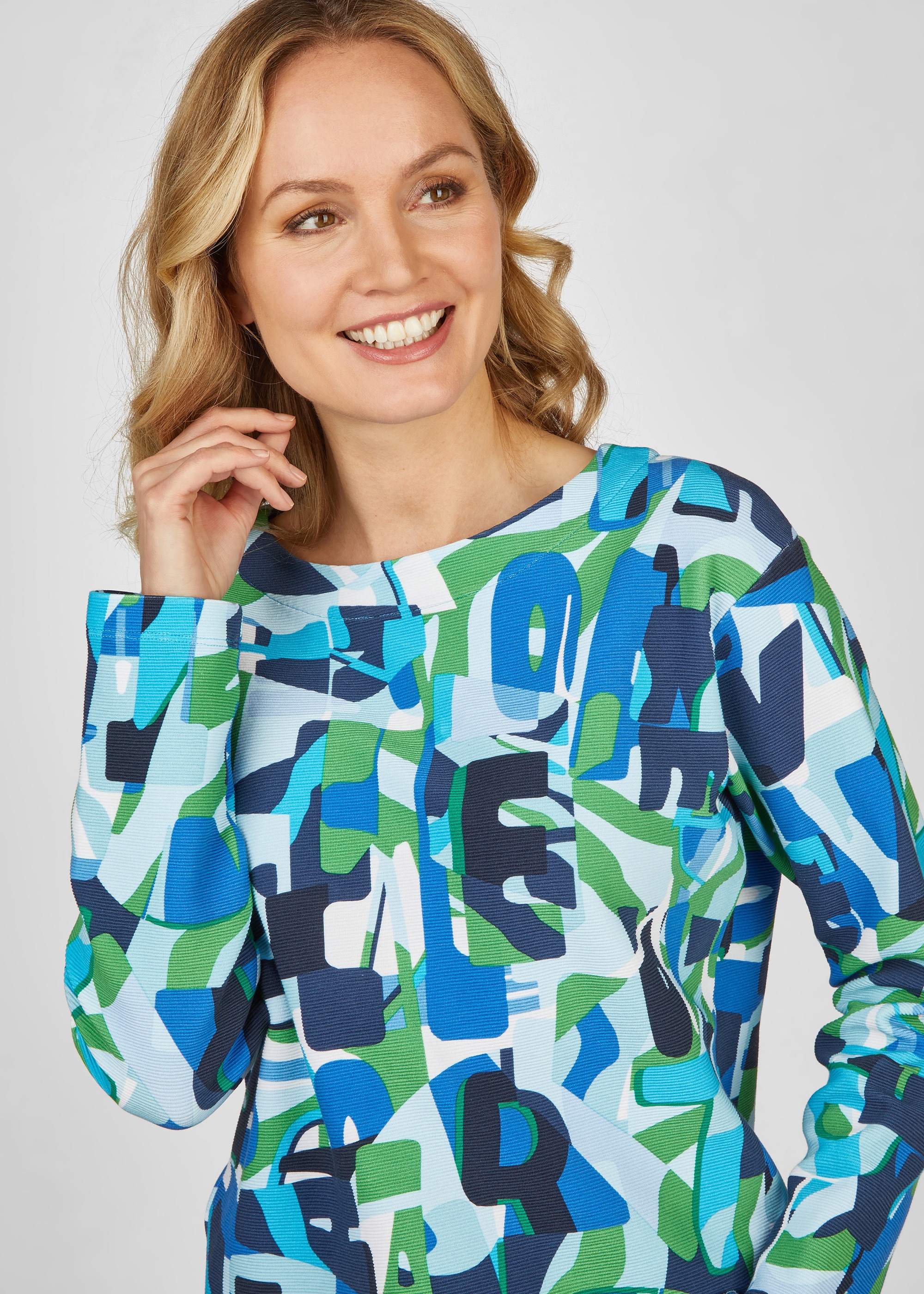 Rabe Langarmshirt, mit Jelmoli-Versand abstraktem Buchstaben-Muster online | kaufen