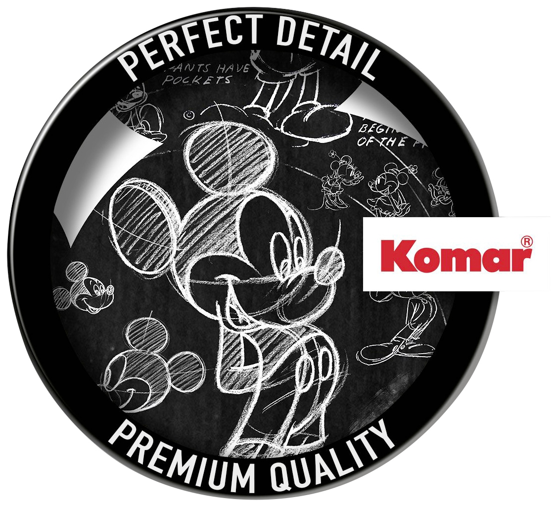 Komar Vliestapete »Vlies selbstklebend - Mickey Head Illustration - Grösse 125 x 125 cm«, bedruckt, Kinderzimmer
