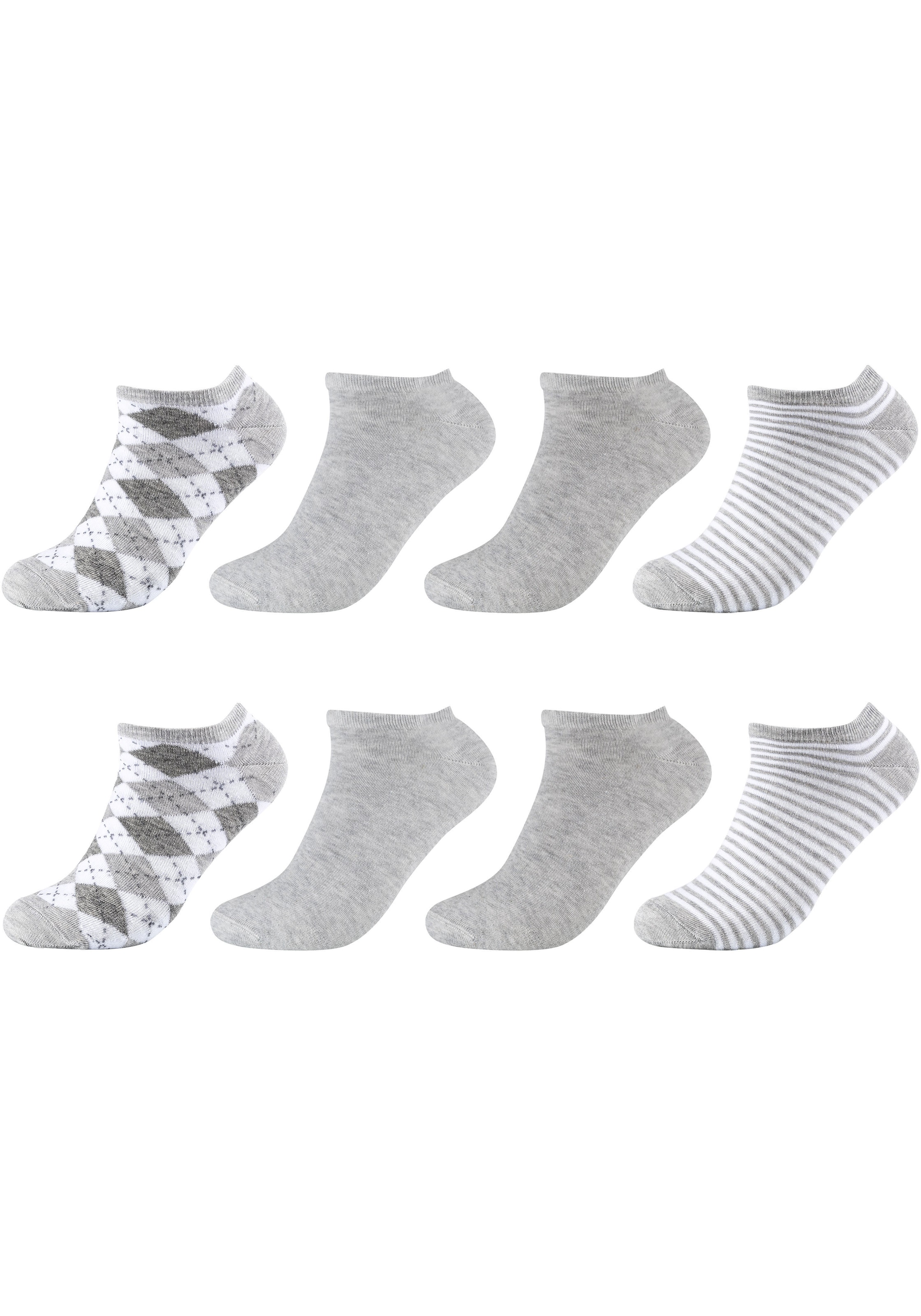 s.Oliver Kurzsocken »essentials«, (4 Paar), mit verschiedenen Designs