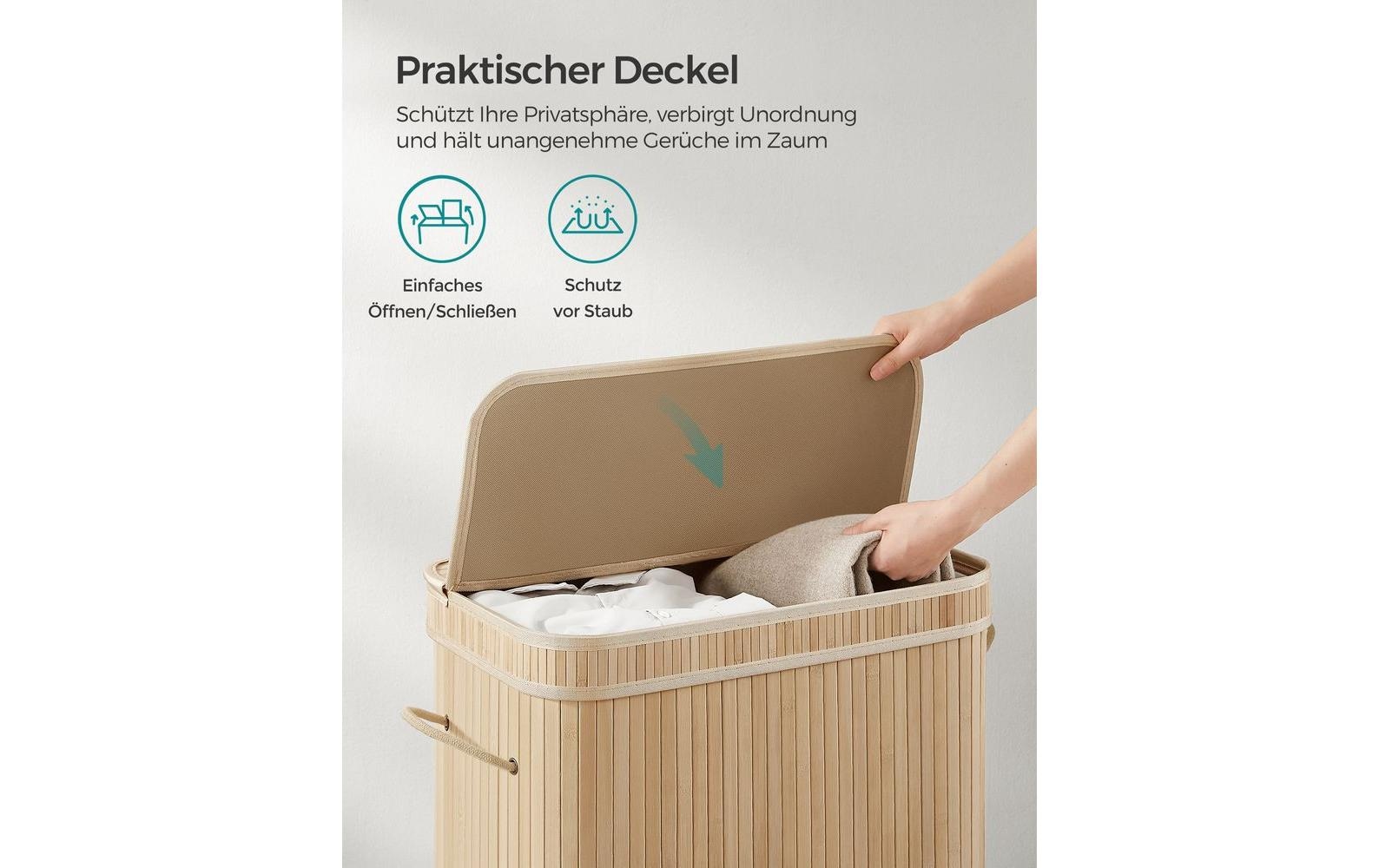 SONGMICS Wäschekorb »100 l Nature«, Holzart: Bambus (China)