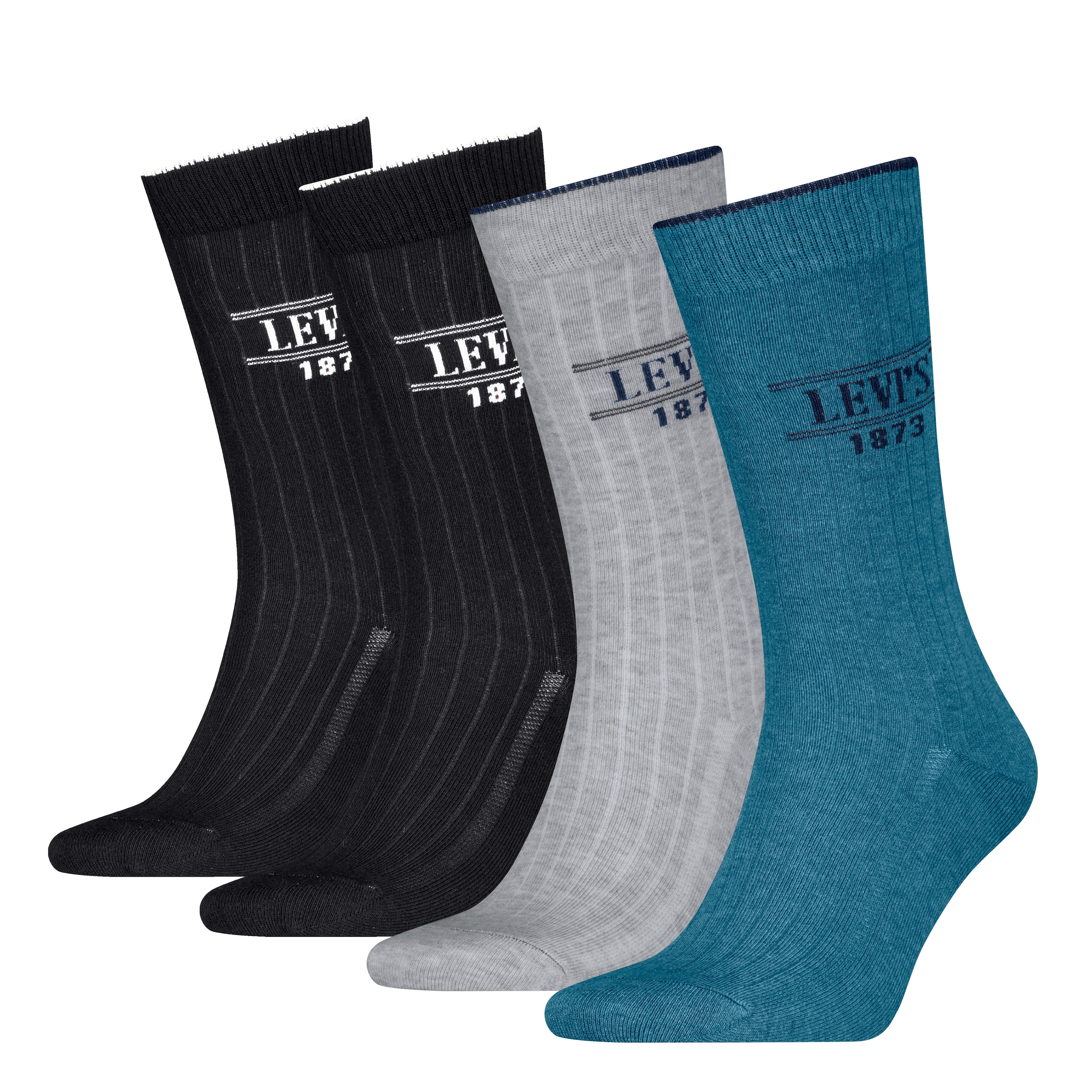 Levi's® Socken »LEVIS REG CUT RIB LOGO 4P ECOM« 4 Stk. tlg.