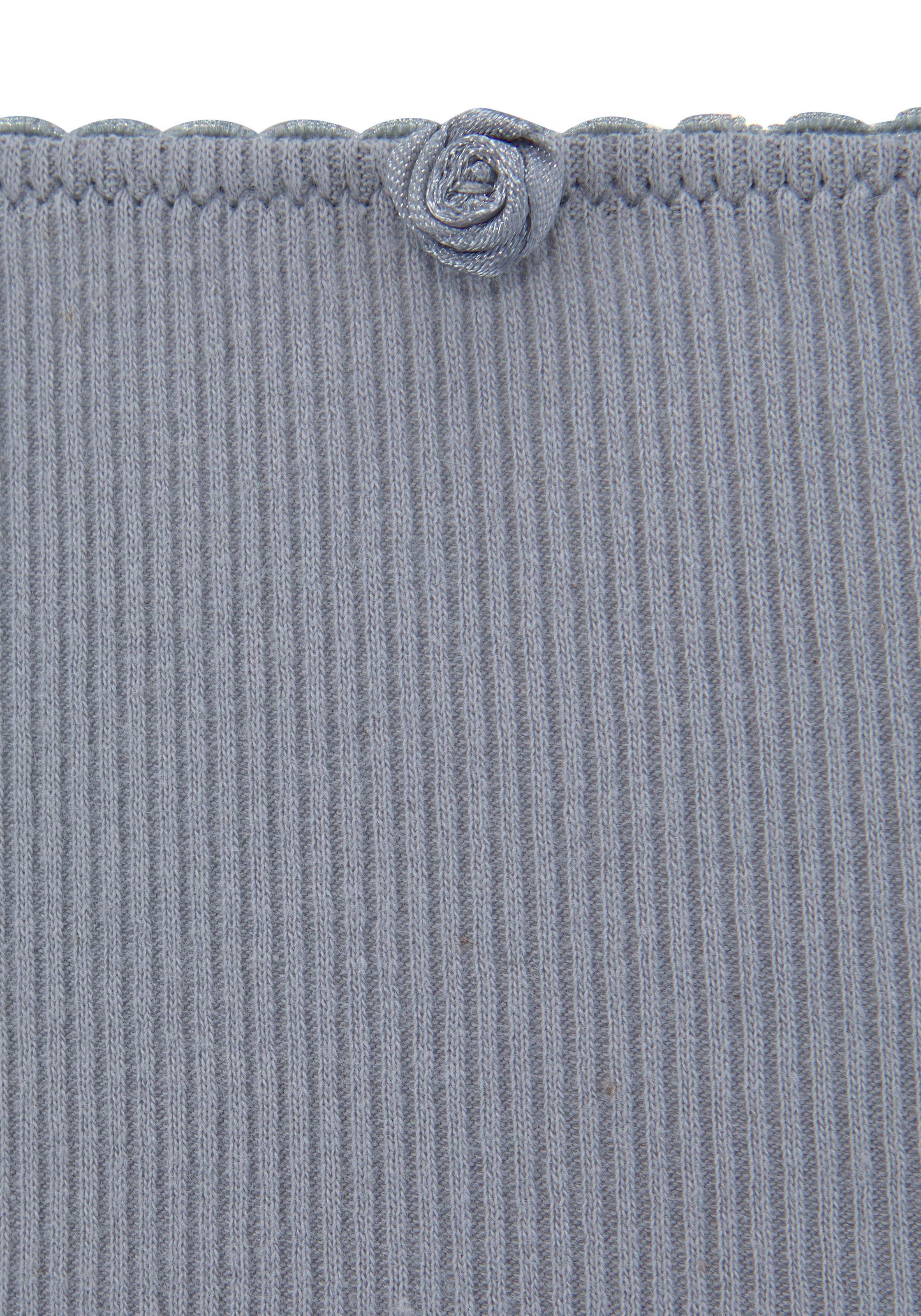 Vivance Taillenslip, (3er-Pack), aus weicher und elastischer Rippware, mit zartem Röschen vorn