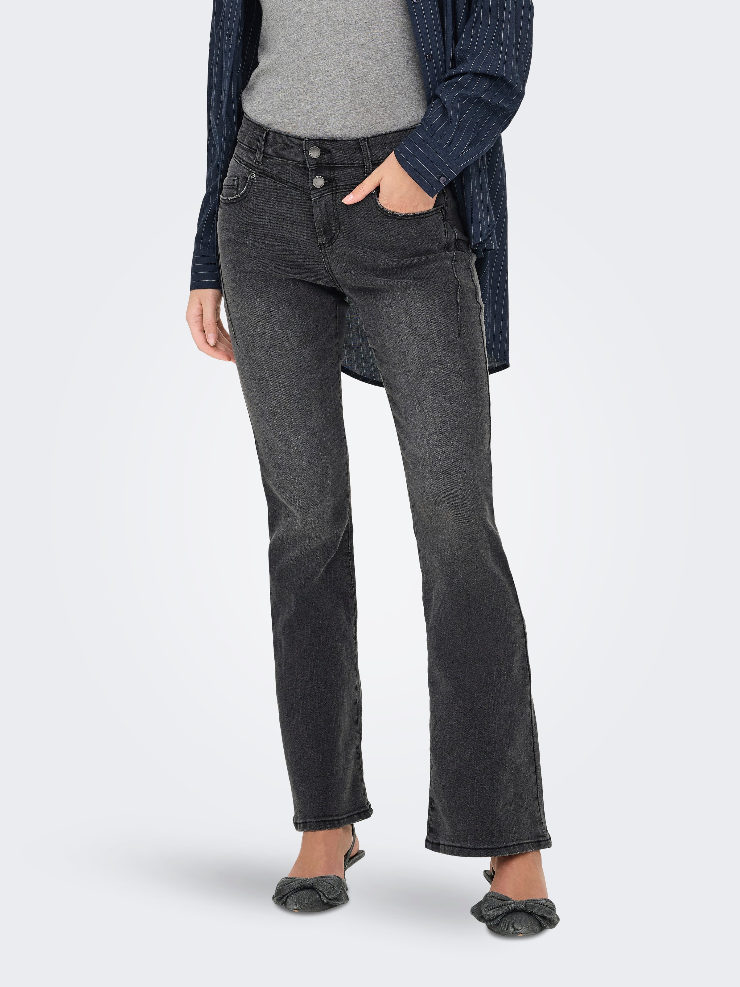 ONLY Bootcut-Jeans »ONLSARAH VIS BUT MID FLARED DNM BOX«