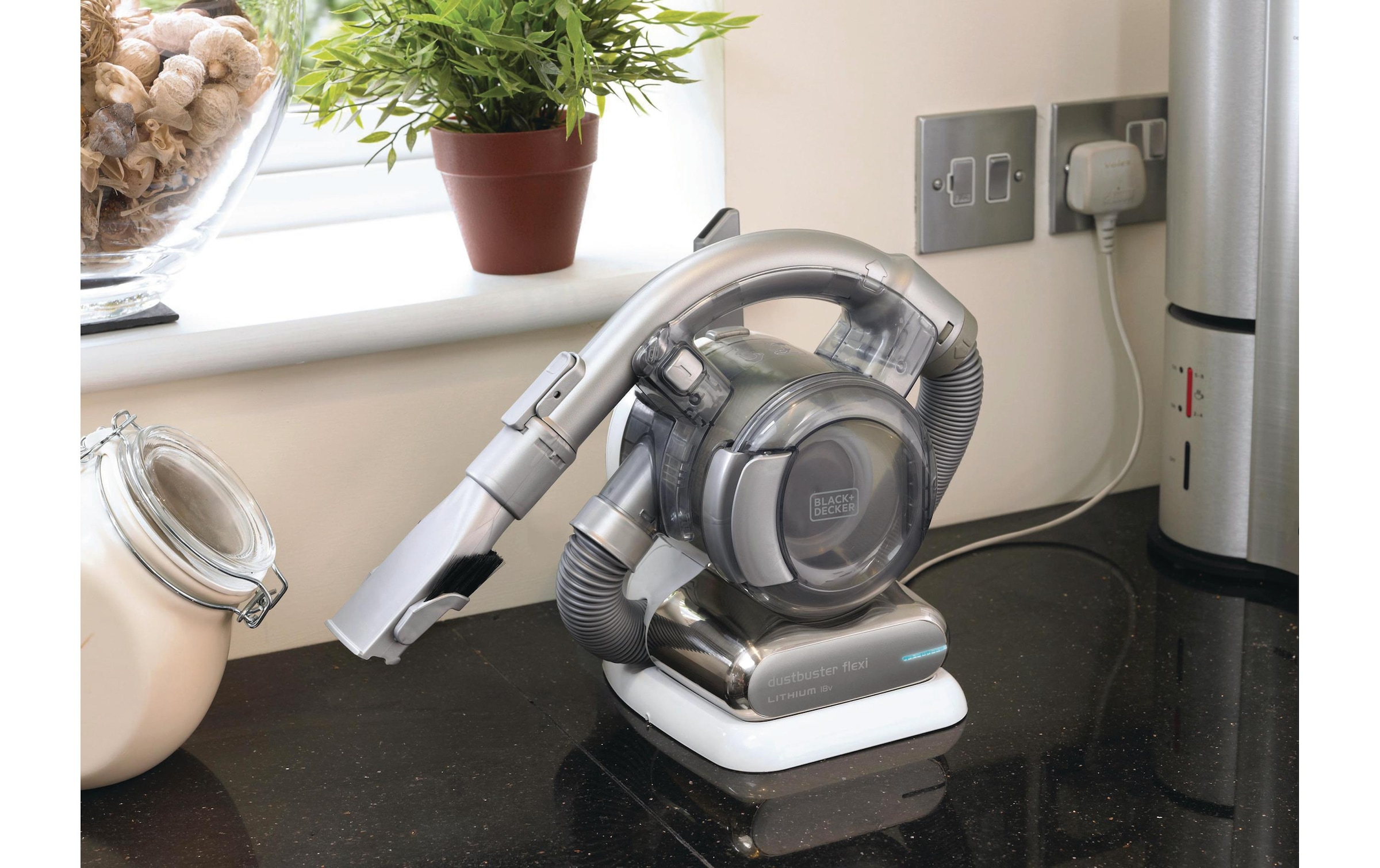 Black + Decker Akku-Handstaubsauger »Dustbuster Flexi Silberfarben«