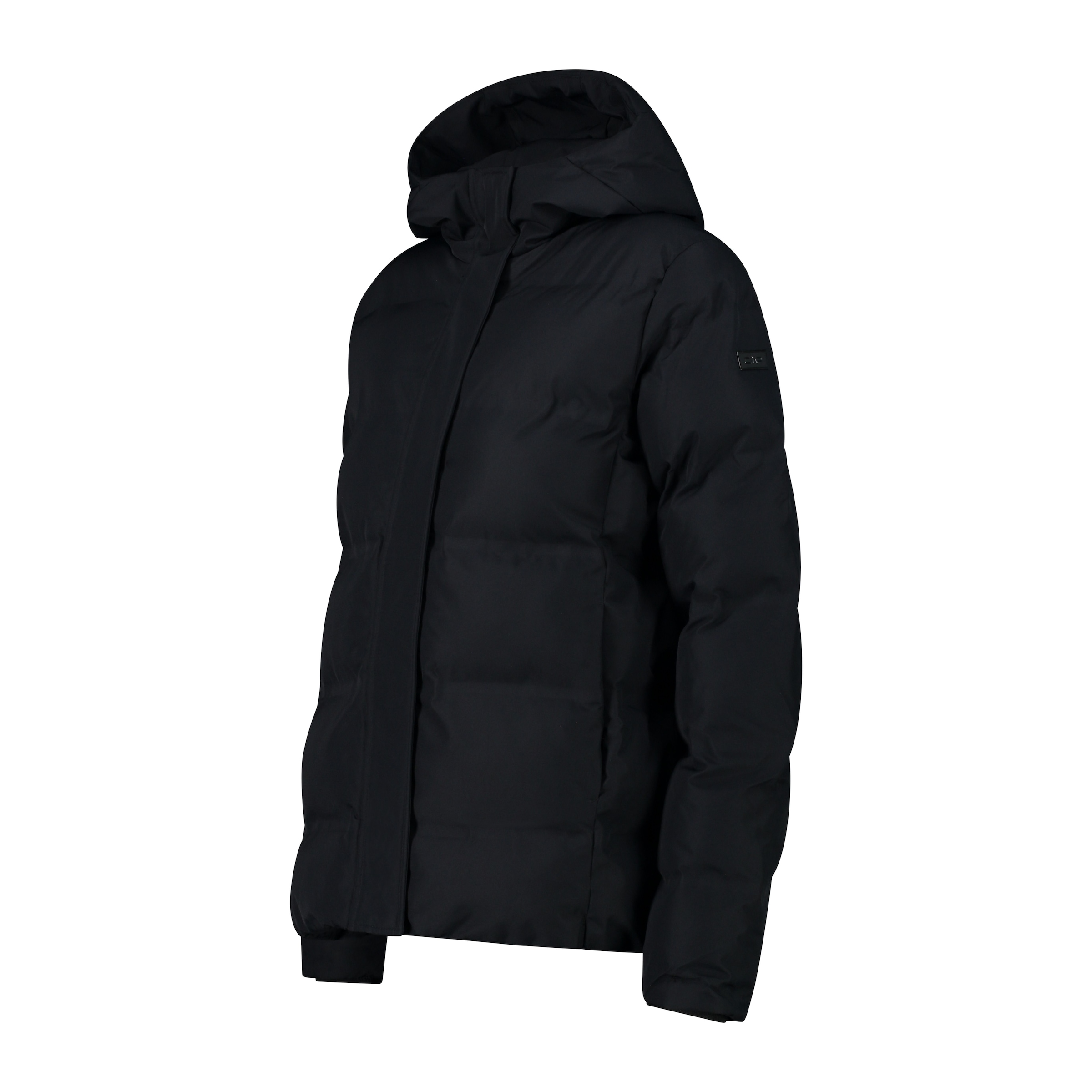 Cmp Schwarz Steppjacke "Woman Jacket Fix Hood" Mit Fixierter Kapuze, Aus Polyester, Auch In Grossen Grössen