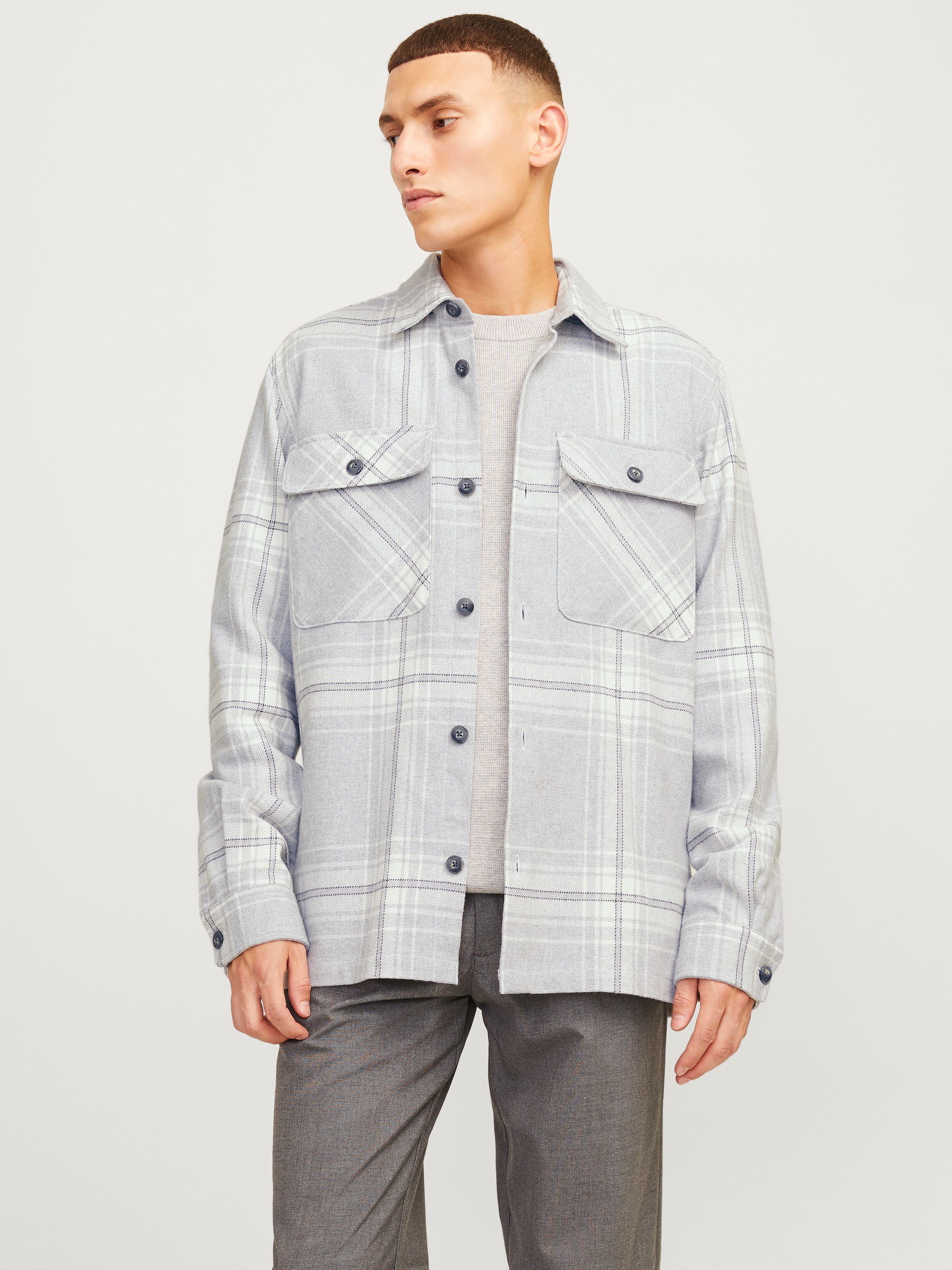 Jack & Jones Langarmhemd »JPRRAYMOND MELANGE CHECK LS OVERSHIRT SN«