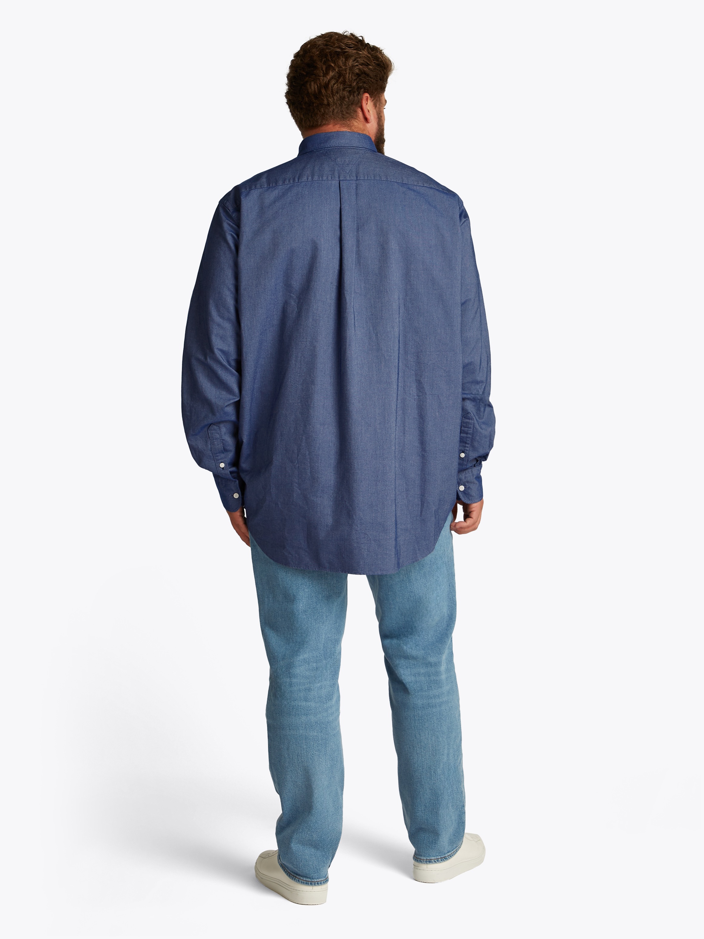 Tommy Hilfiger Big & Tall Langarmhemd »BT-SOLID HERITAGE OXFORD S-B«, in Grossen Grössen, Logostickerei